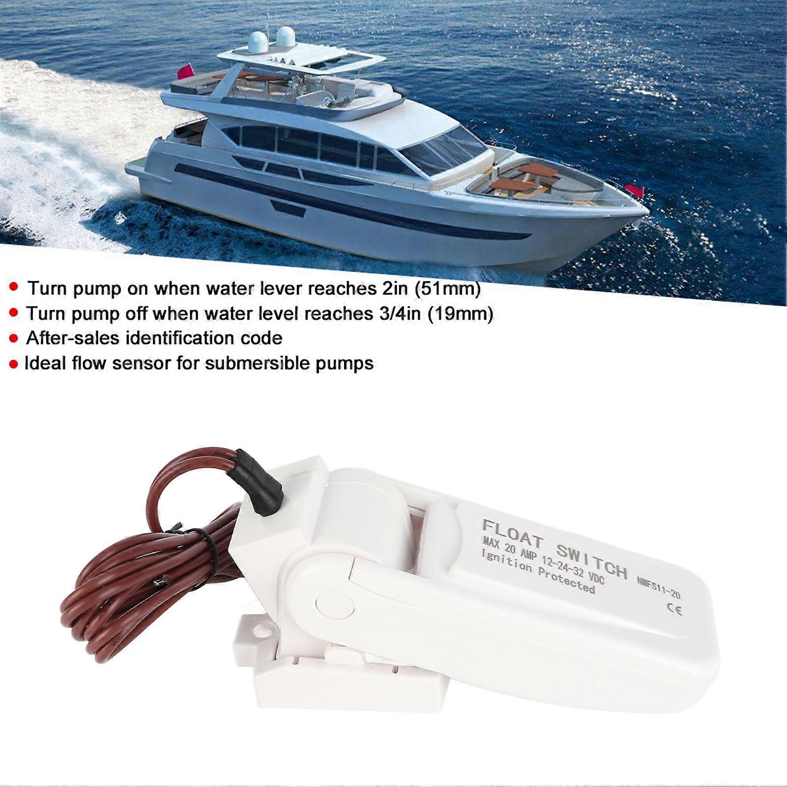 NMFS11 20 Automatic Bilge Pump Float Switch 20A 5x1.9x2in