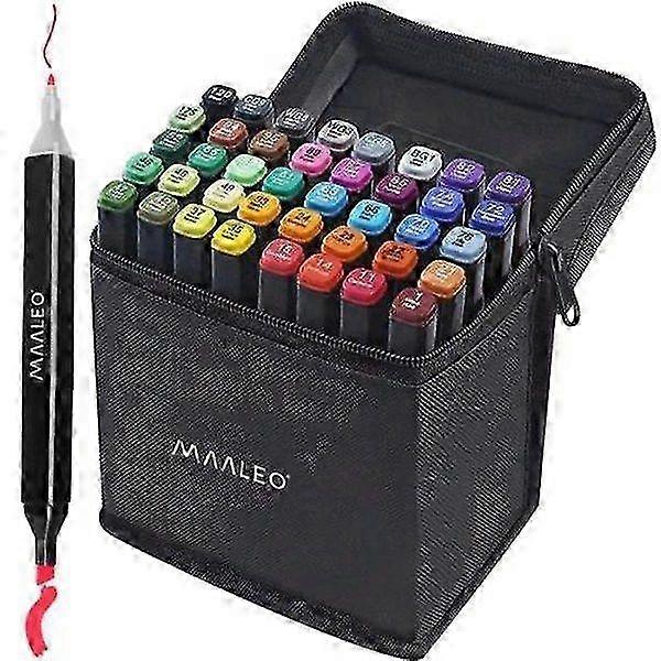 40-Pack - Double-sided Marker Pens with Case - Multicolour Christmas Gift