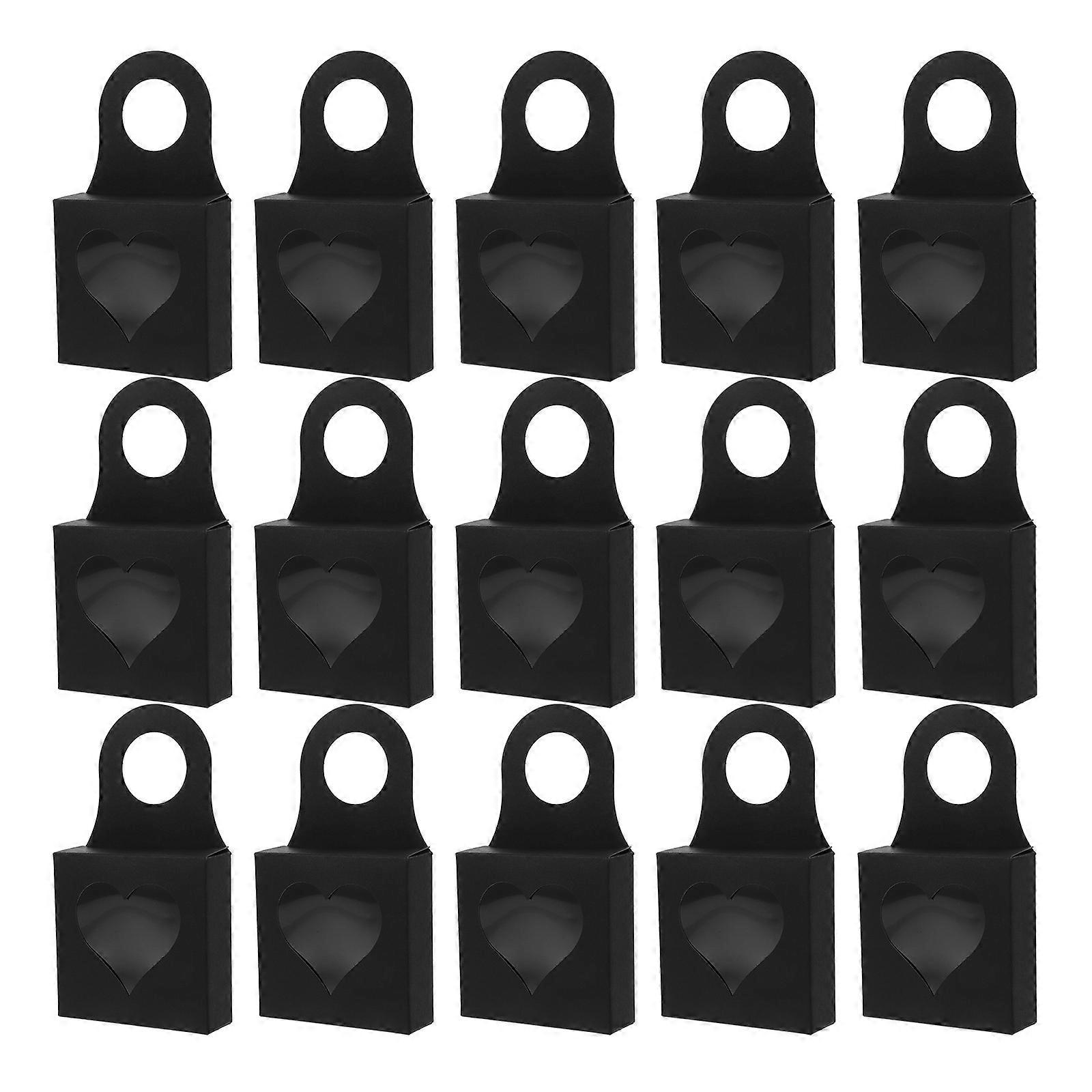 Storage Boxes Paper present Boxes Elegant Style Various Occasions 9x9x3cm Black Cardboard Jewelry Display 25Pcs