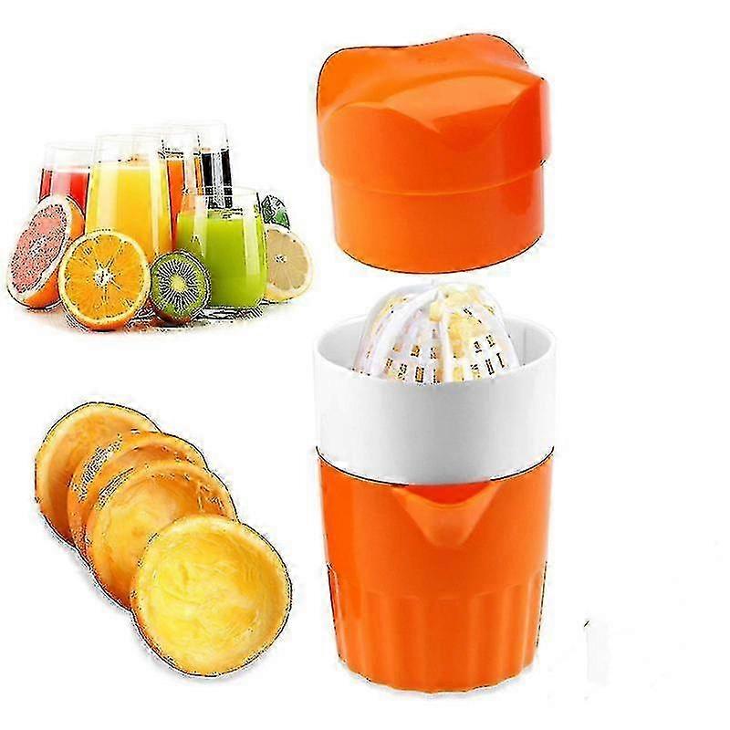 Hand Juicer Citrus Orange Squeezer Manual Lid Rotation Press Reamer For Lemon Lime Grapefruit With Strainer Container--