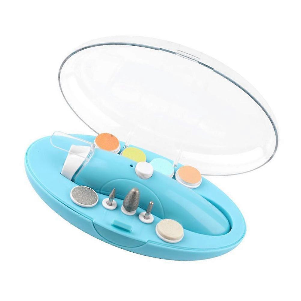 Blue Children Electric Manicure Tool Kit with USB Charging for Home Use Compact Size ABS Resin
