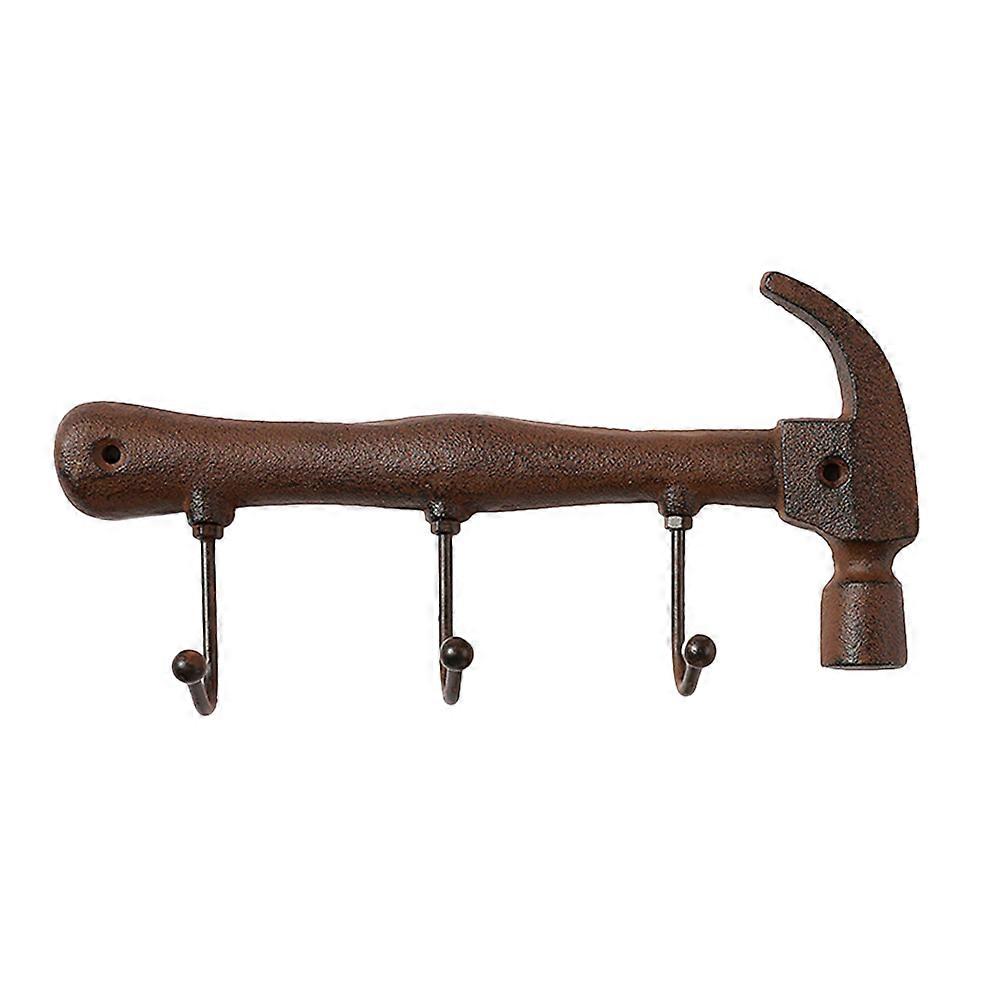 Wall Mounted Hooks Rustic Wall Hook Hammer Shaped Home Decor Clothes Hanger Light Brown 26.50X14.00X5.00cm 1Pack