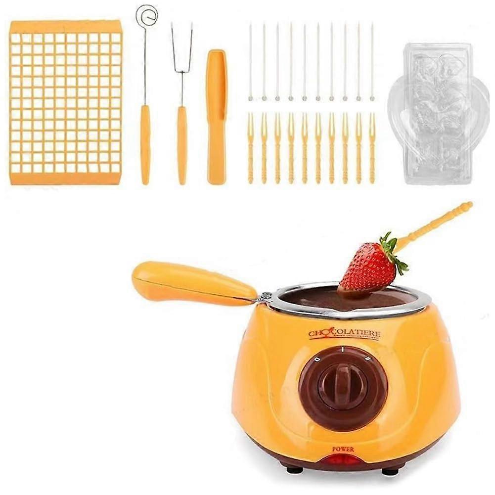 Candy Cheese Chocolate Melting Pot EU Plug with DIY Mould and Accessories Gift Set A