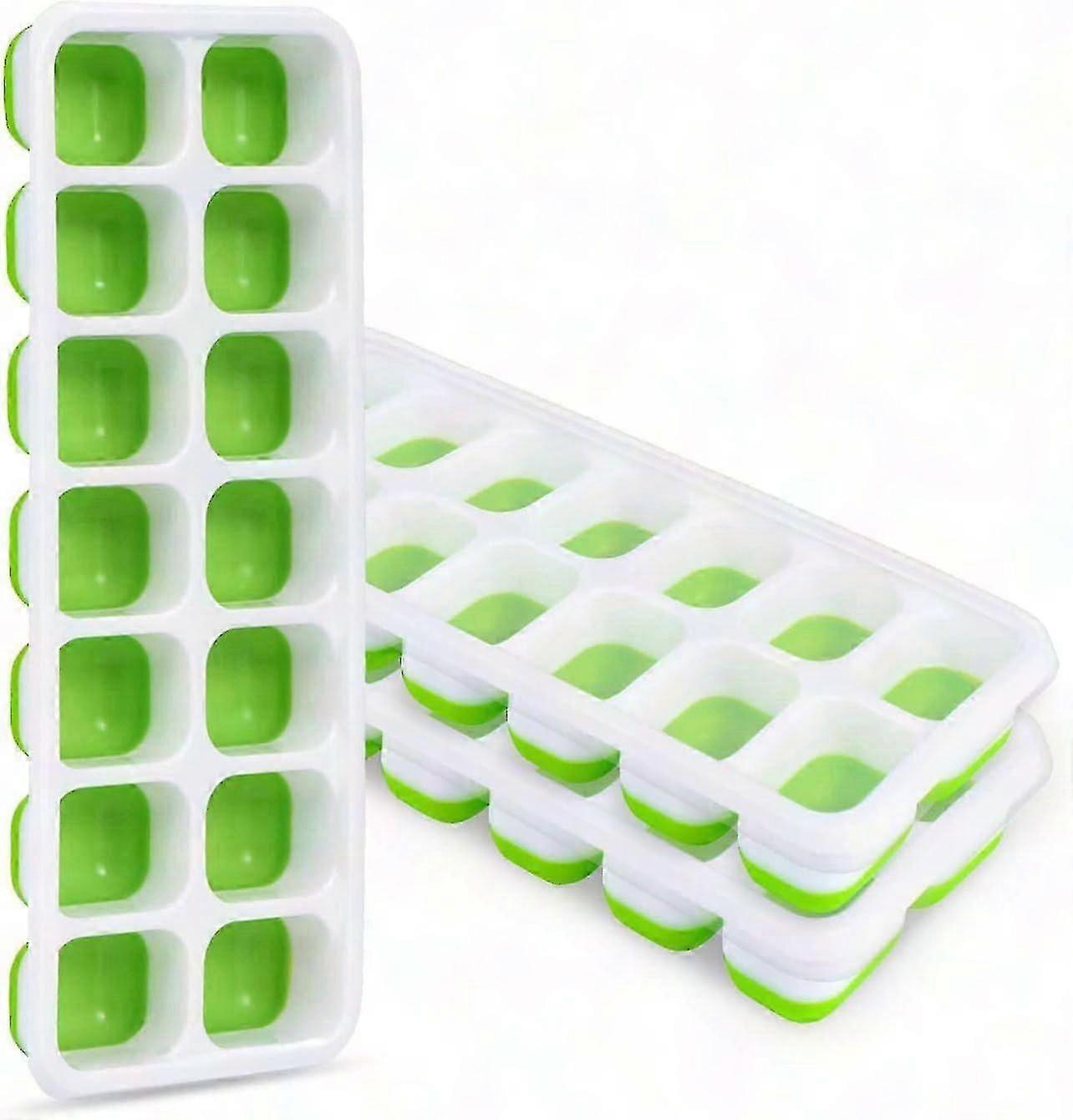 3 Easy-Release Silicone Ice Trays with Overflow-Proof Lids