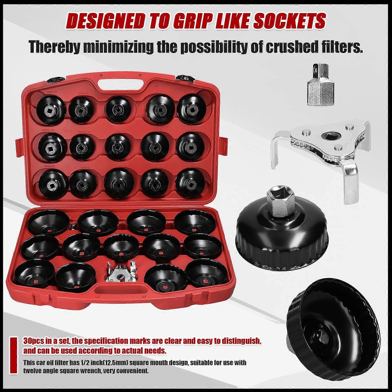 30-piece bowl filter wrench tool set