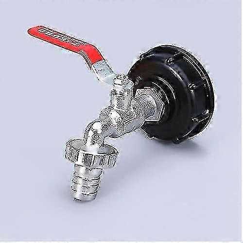 Water storage adapter for rain barrel, 1/2" double-thread alloy tap