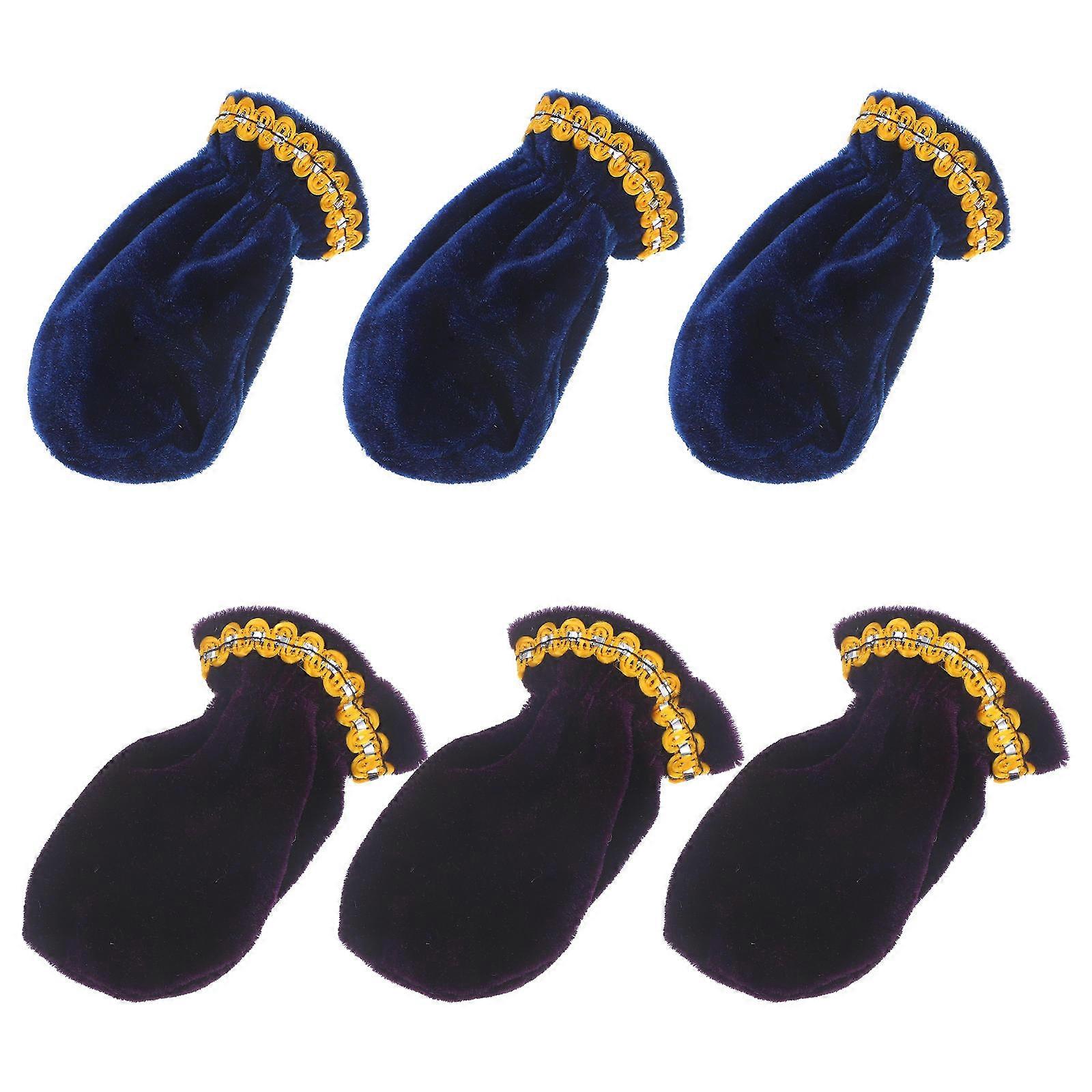 Piano Foot Pad Protectors Dustproof and Scratch-Resistant Violet Plush for Piano Accessories 6Pcs
