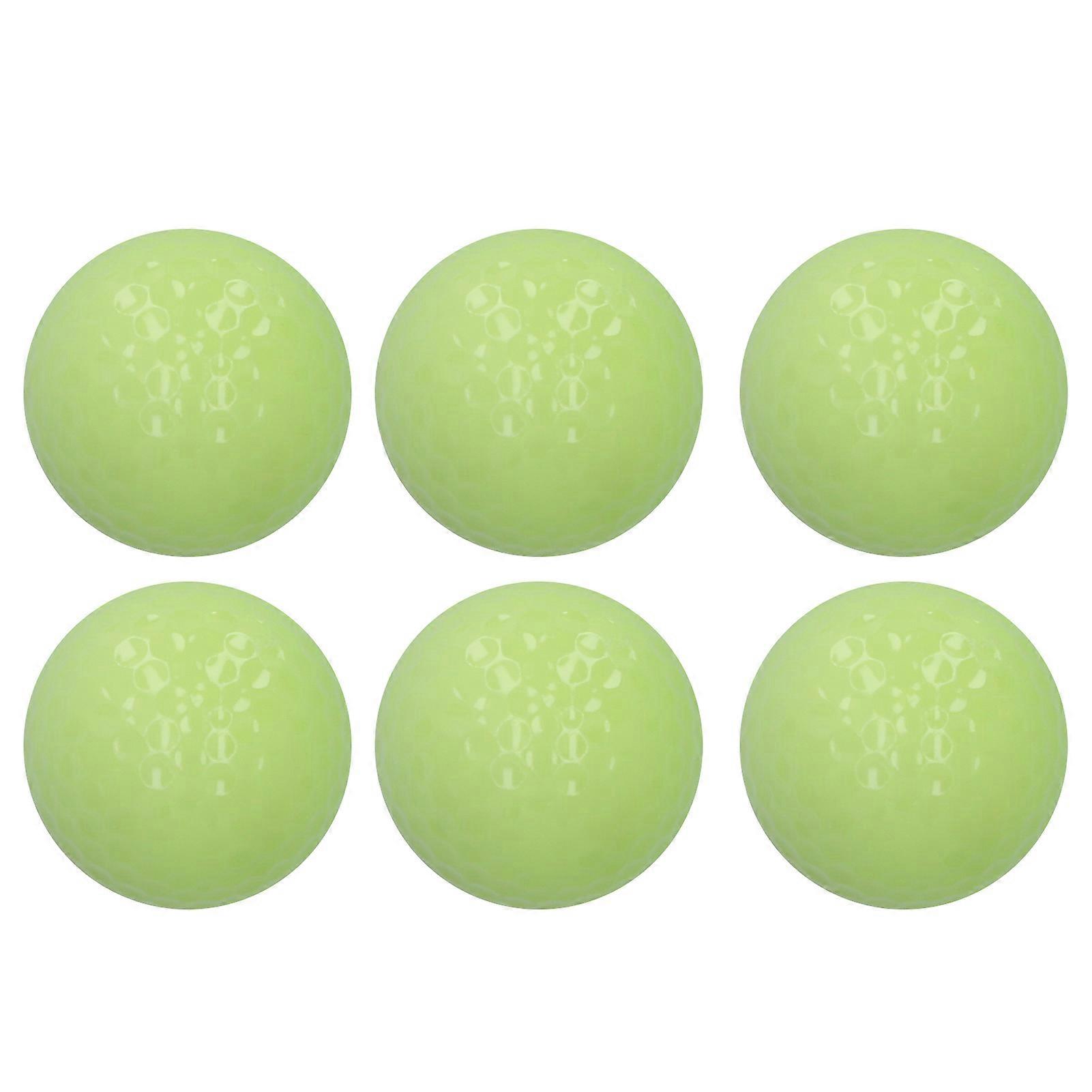 6pcs/set Luminous Golf Ball Double Layer Night Fluorescent Golfballs for Golf Practice