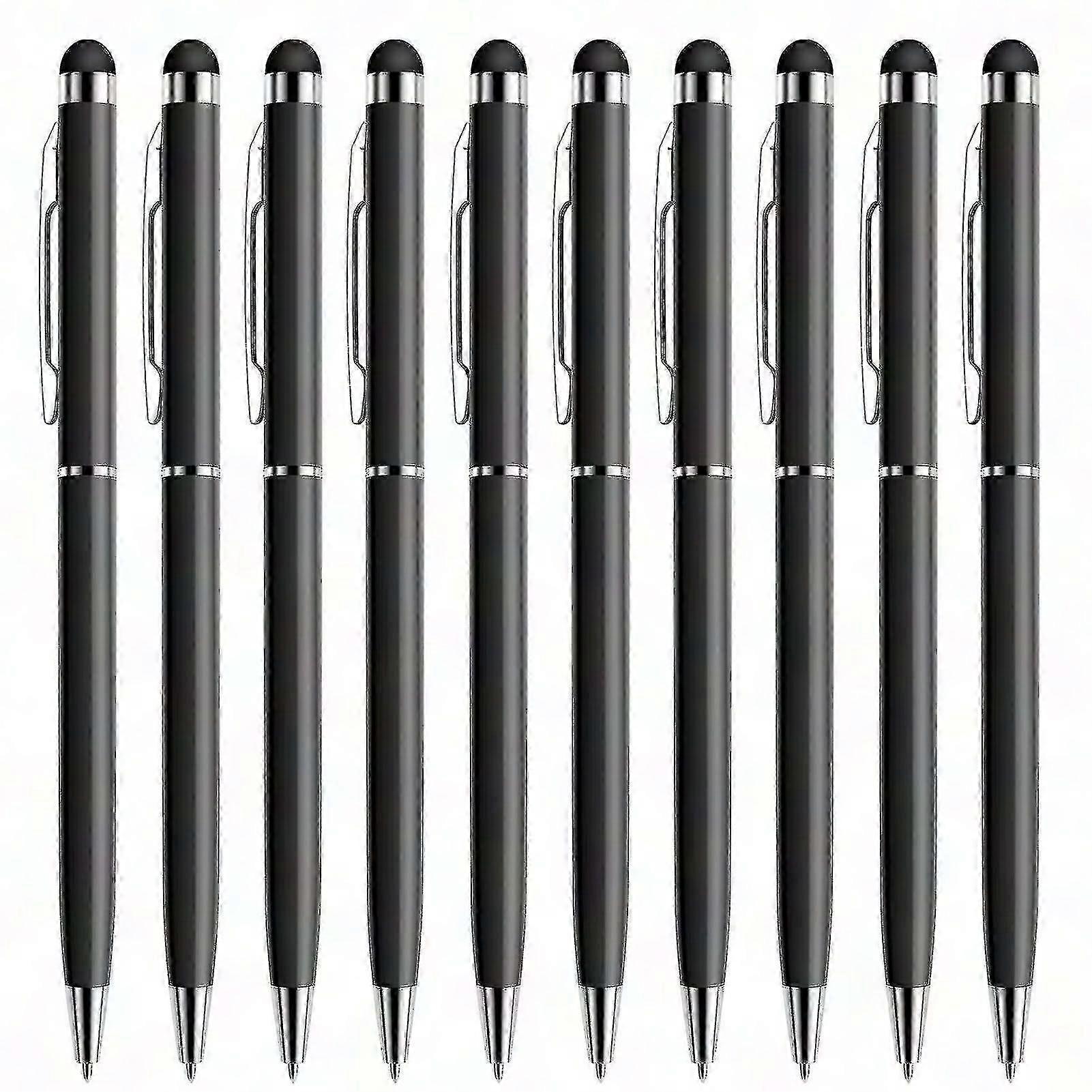 10-Piece Stylus Pen Set, Dual-Function Retractable Ballpoint and Touchscreen Compatible with All Capacitive Devices