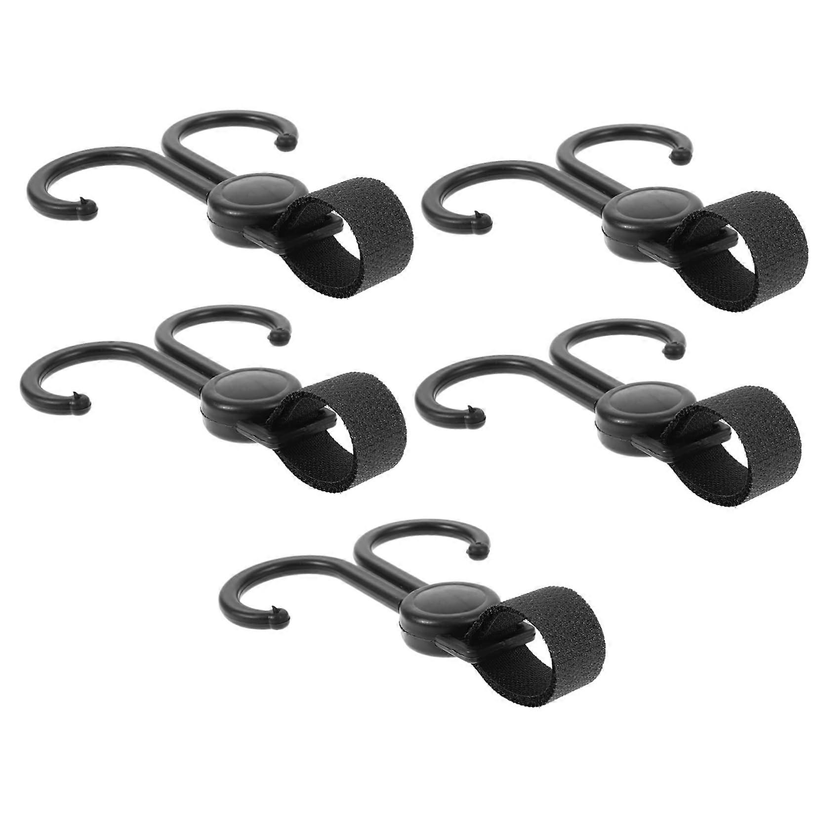 5 pieces of double hooks for strollers with rotatable design, versatile hanging hooks for bags, clothing, and use on the go or at home.