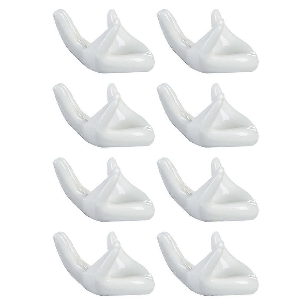 8pcs Ceramic Air Plant Holder, Hand Shaped Tillandsia Display Stand for Home Decoration, Elegant Tabletop Support for Airplants & Ocarina Collectors