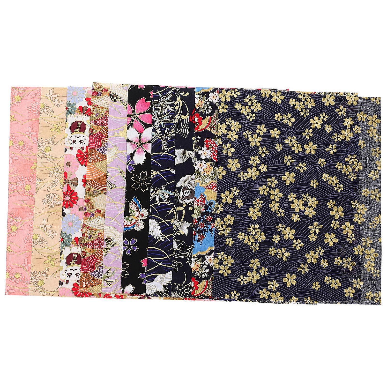 Sewing Cloth Fabric Quilting Strips Diy Projects Rectangular Golden Cotton 10Pcs