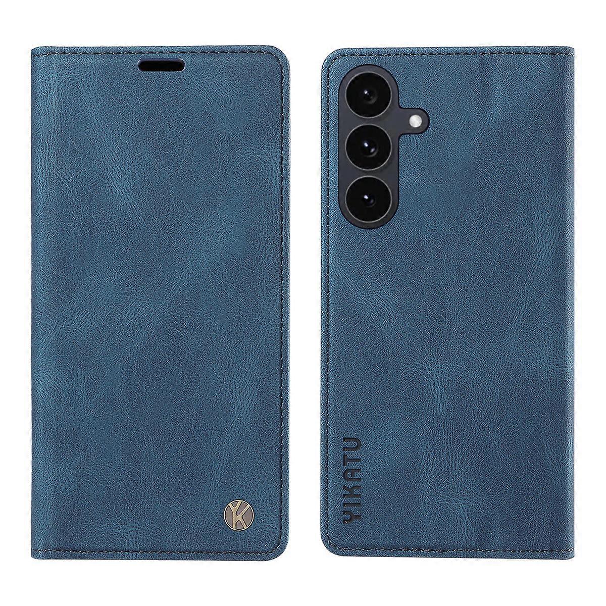 Samsung Galaxy S25 FEレザーカバーと互換性YIKATU YK-004スキンタッチウォレット電話ケース