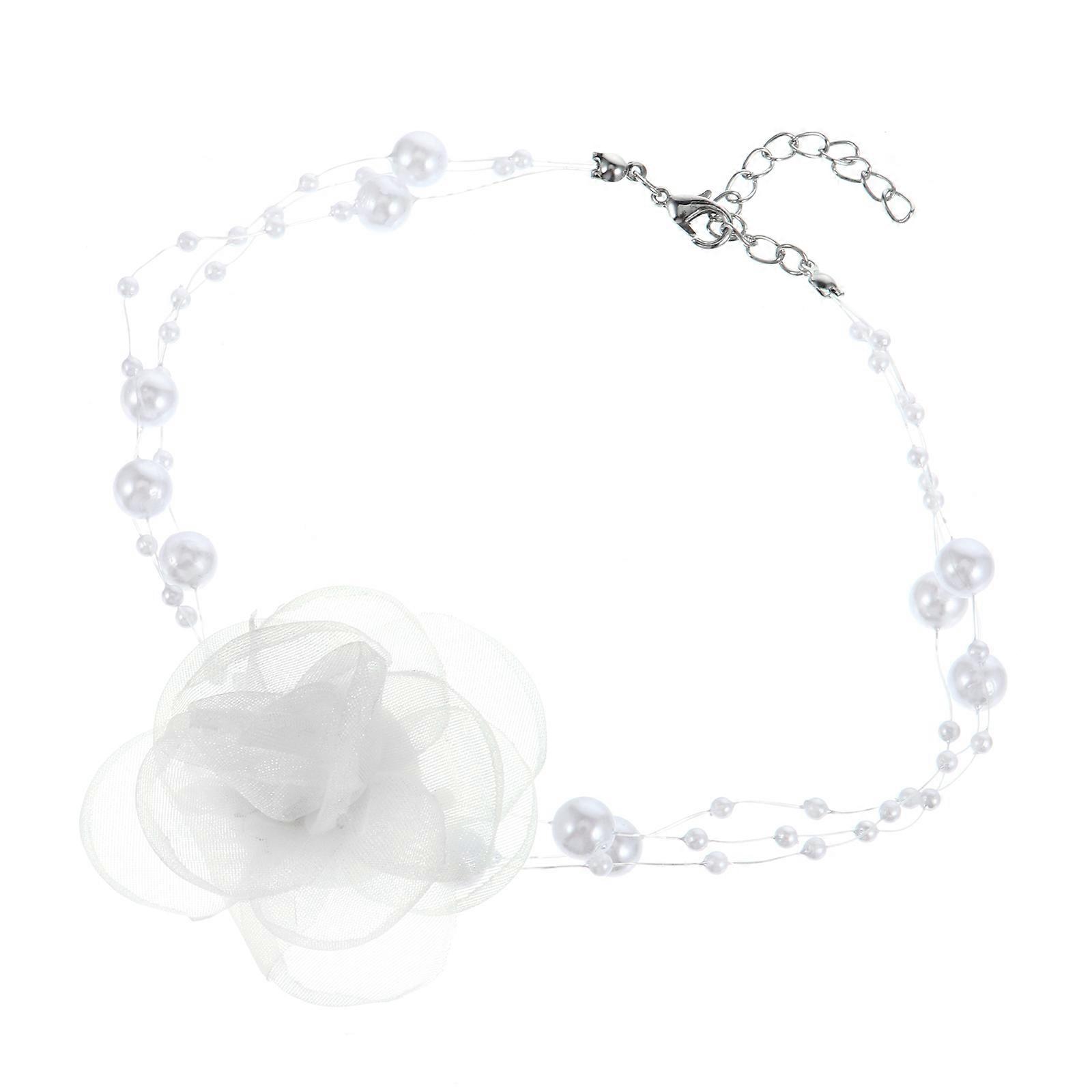 Elegant Necklace with Imitation Pearl for Decoration White Color Perfect for Daily Use and Special Occasions 0.18 inches Wide