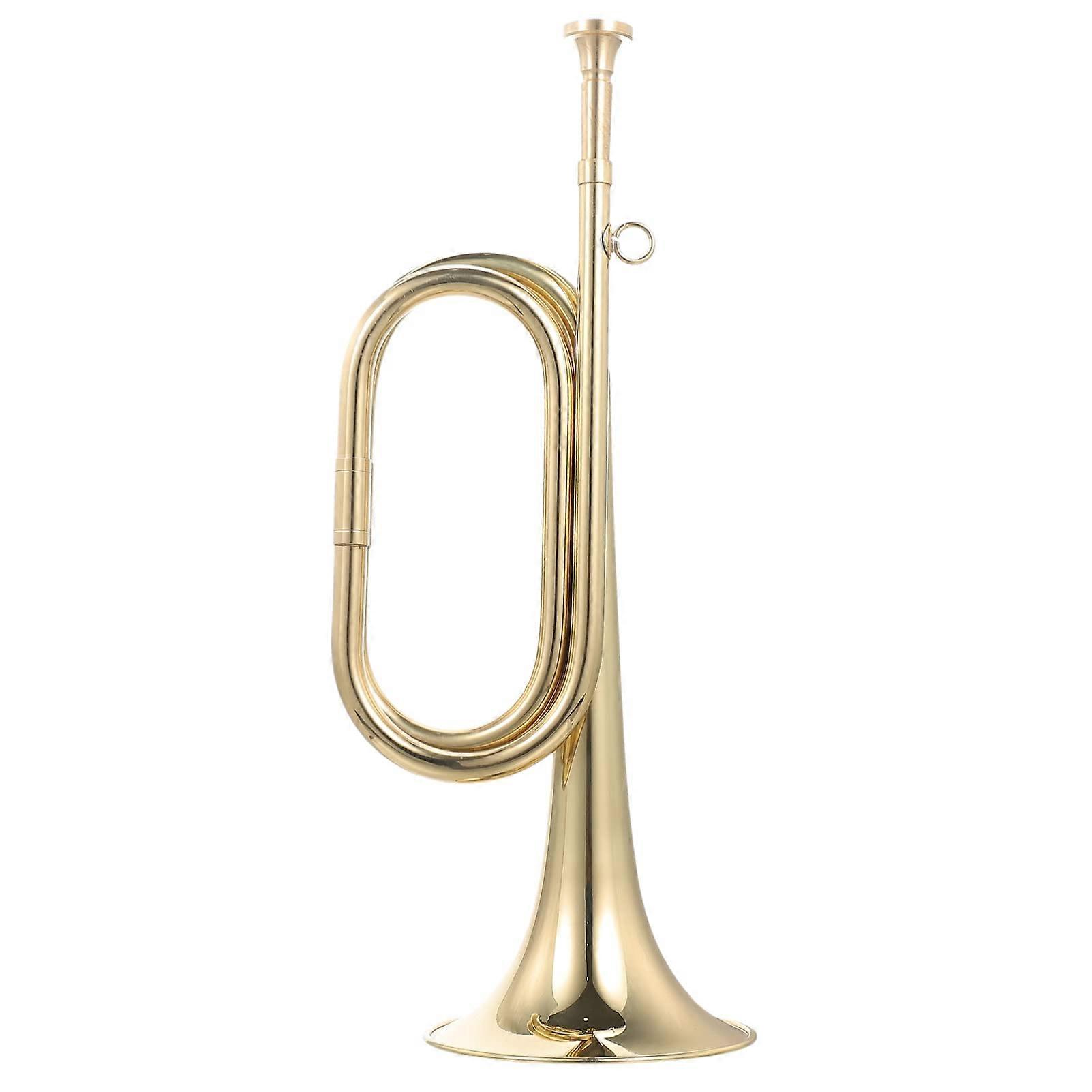 Copper Bugle Vintage Trumpet for Beginners and Orchestral Use, Wind Instrument for School Bands and Stage Performances