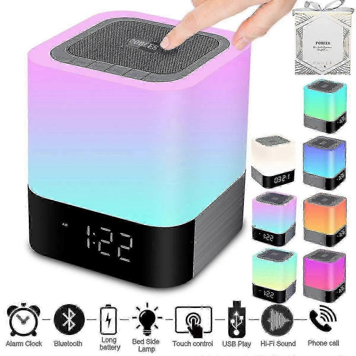 ساعة منبه، منبه رقمي كبير 12/24 ساعة مع تقويم، وضع السكون وأزرق لاسلكي محمول