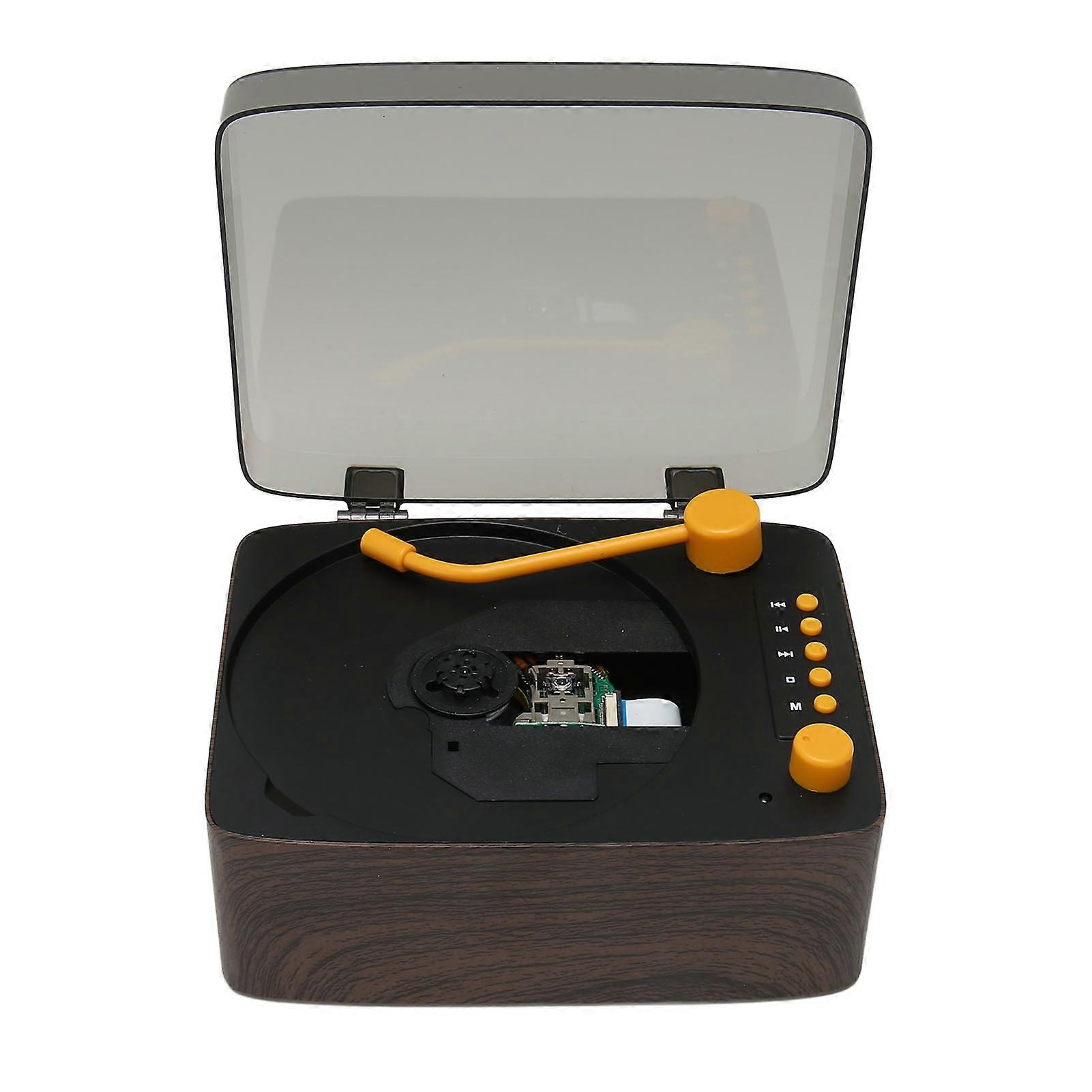 CD Player Multifunctional Vintage Portable Rechargeable HiFi Bluetooth Speaker CD Player for Home Car Travel 