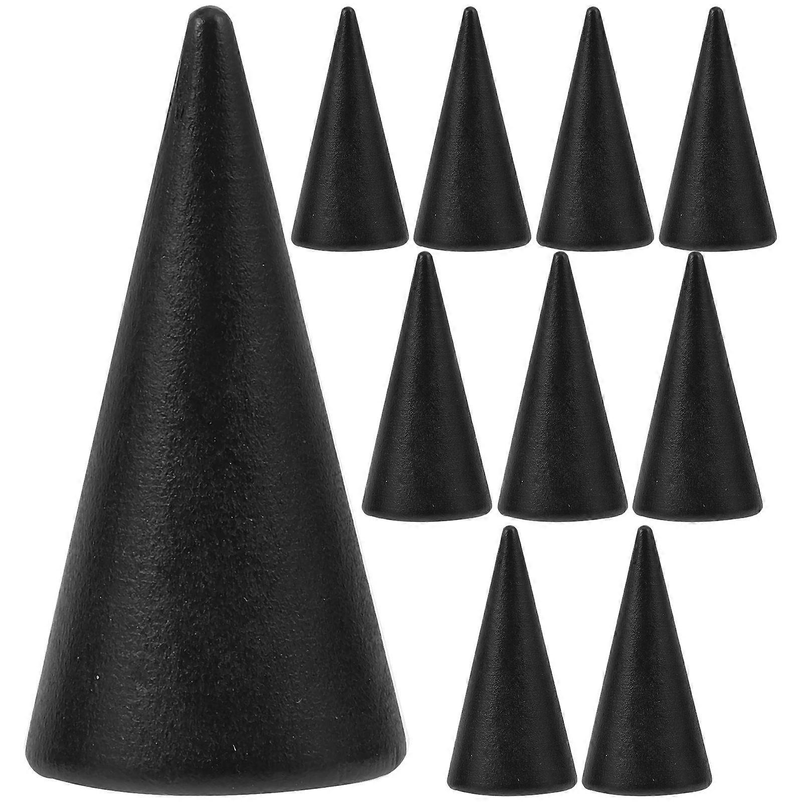 10pcs 2.5x5cm DIY Unpainted Wooden Cone Shape Ornaments Craft Accessories Coffee