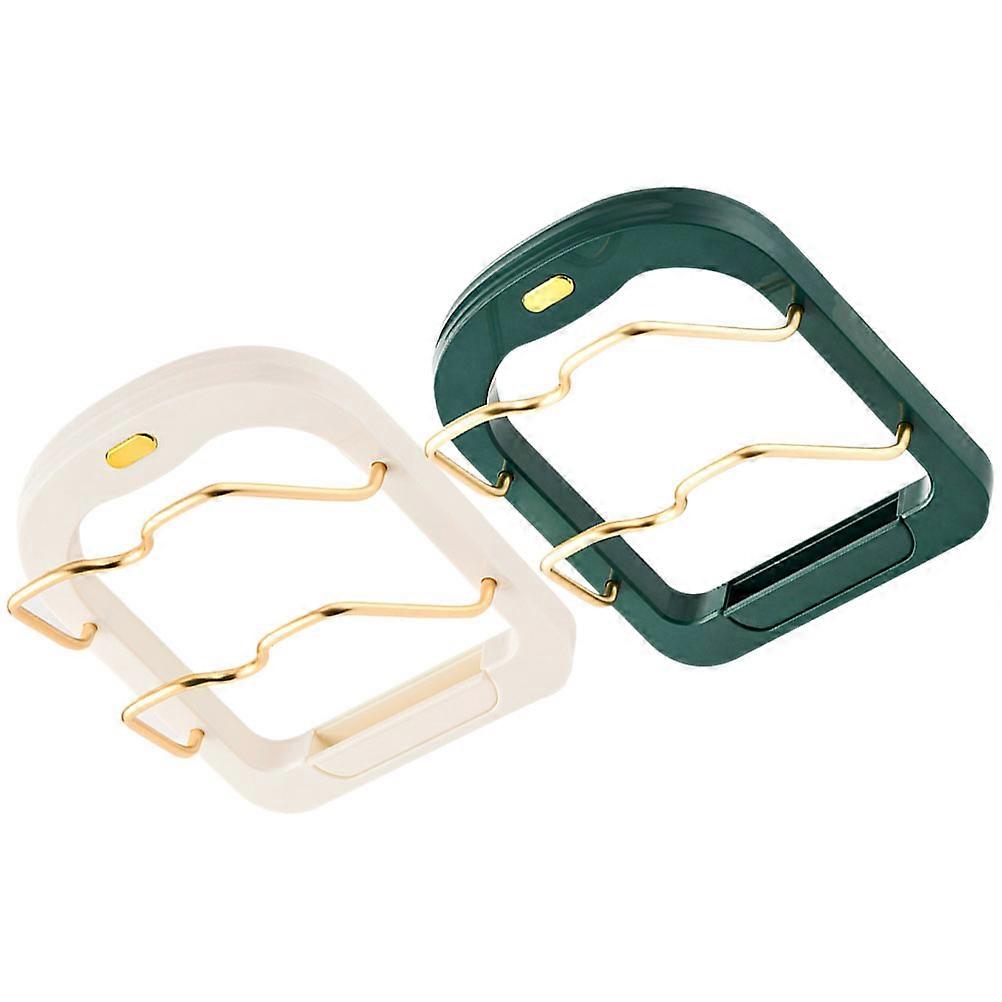 Sturdy 2-Layer Pot Lid Organizer with Assorted Colors for Storage Use Easy to Clean and