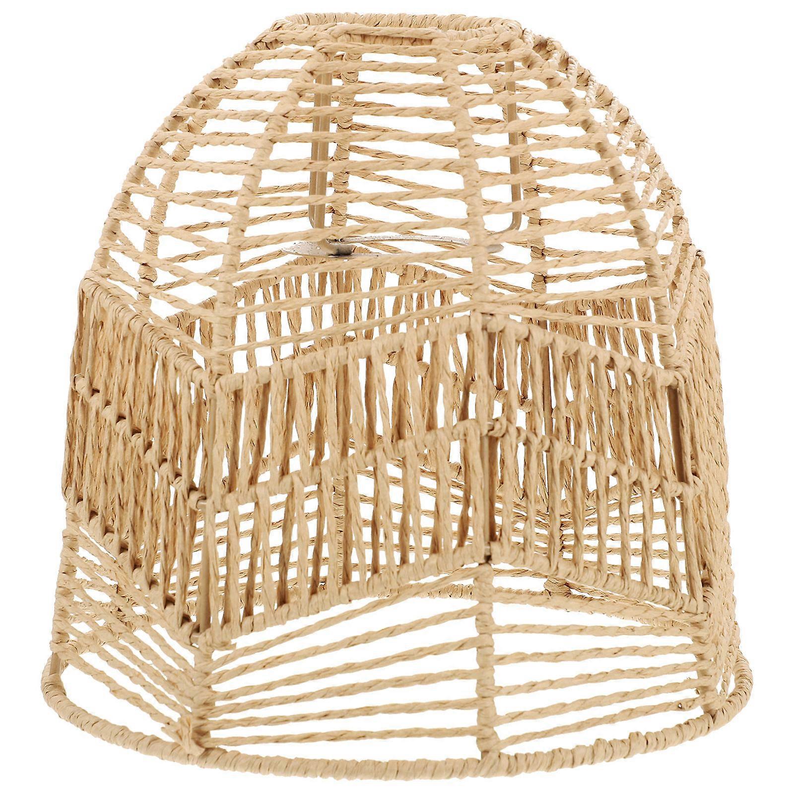 Rattan Lampshade Ceiling Light Cover for Home Bar Restaurant Decor Durable Hanging Lamp Protector with Artistic Aesthetic Design