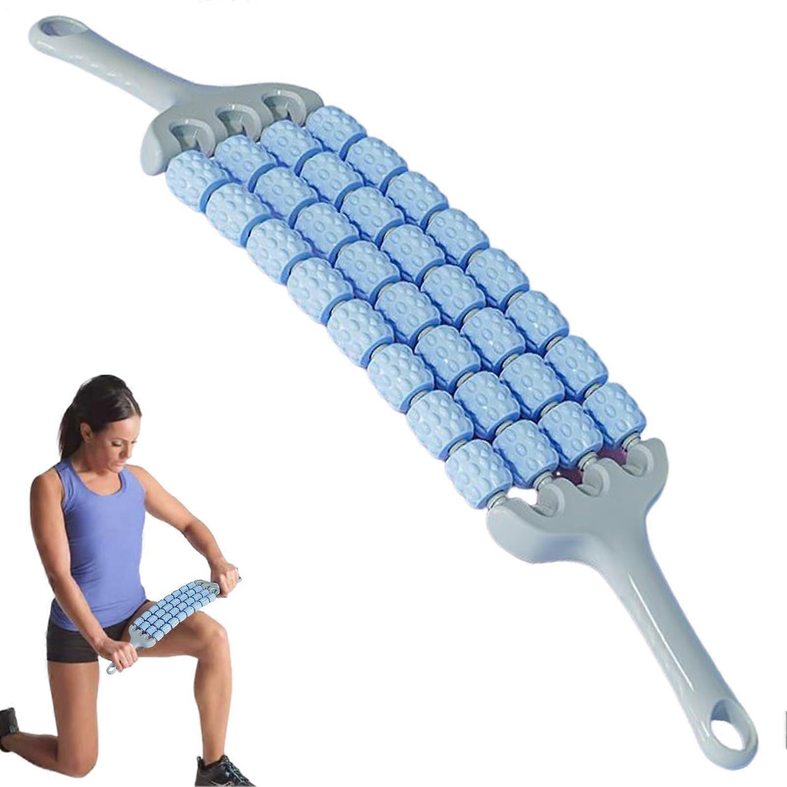 Leg Roller - Four-Dimensional Muscle Roller, Adjustable, Lightweight, For Yoga, Back And Thighs, Blue