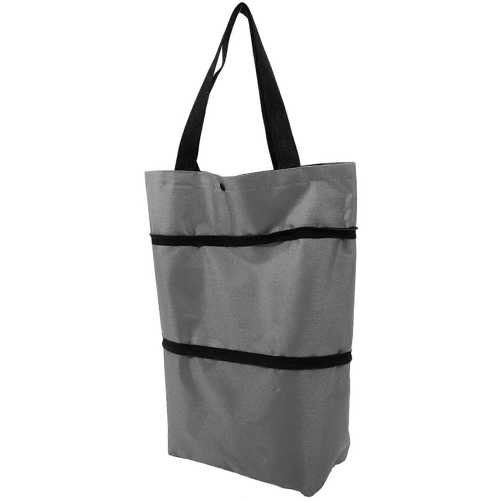 Foldable Bag with Wheels Collapsible Trolley Bag Shopping Traveling Moving Cloth Transporting Items 1Pcs
