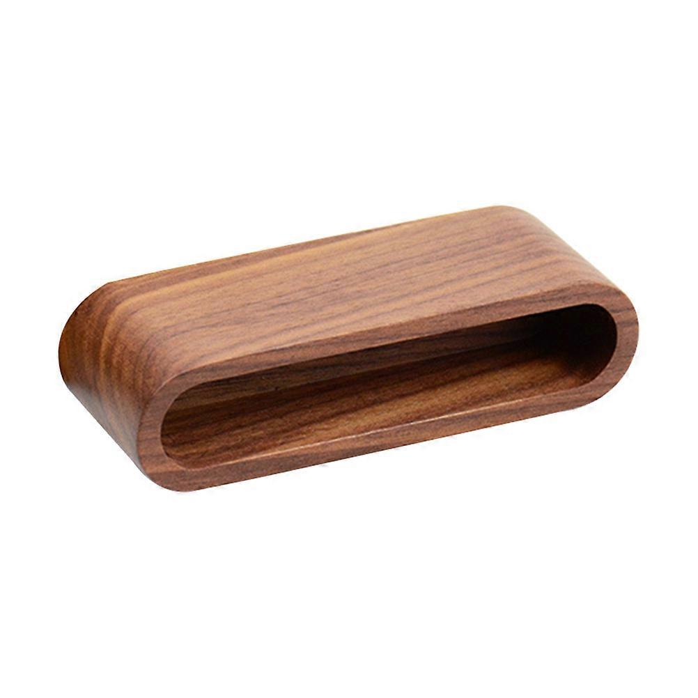 Wooden Business Holder Organizer Walnut Finish Desktop Name Display Stand for Office Supplies Stylish Storage Box for Notes Memos Photos for Teachers