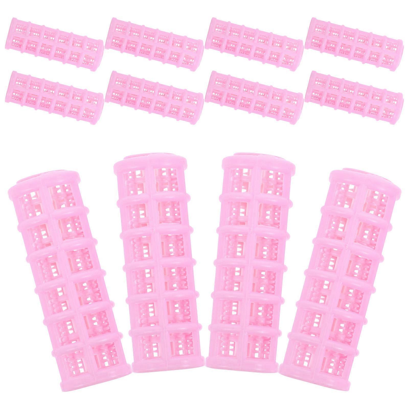 Hair Roller Set For Heatless Curls Home Diy Hair Styling Tools Pro Salon Portable Curlers Clips For Women Pink 1Set