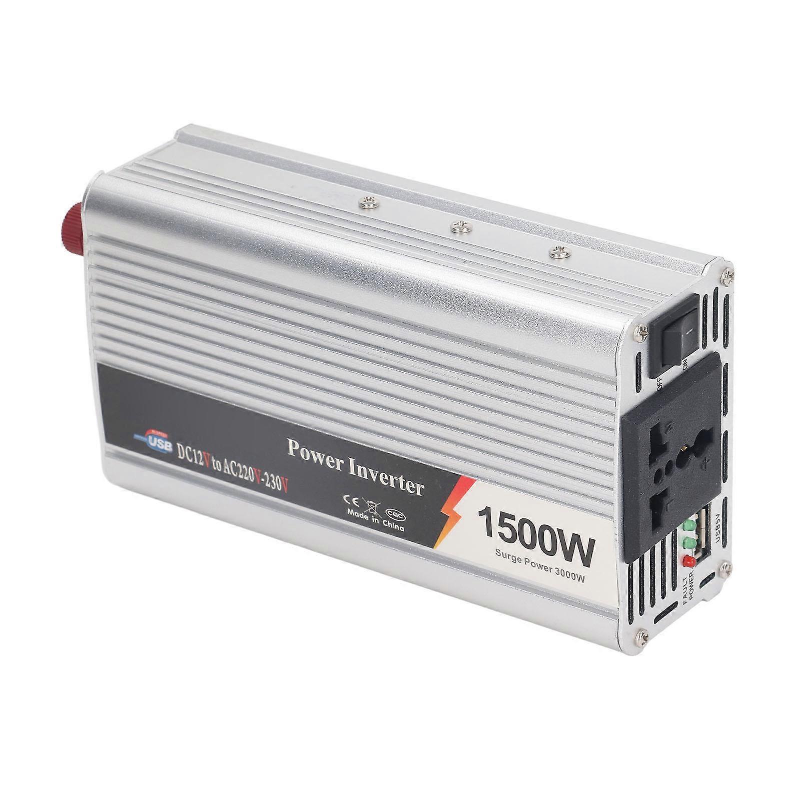 1500W Modified Sine Wave Inverter 3000W Peaking 5V USB Output Car Power Inverter DC12 to AC220‑230V