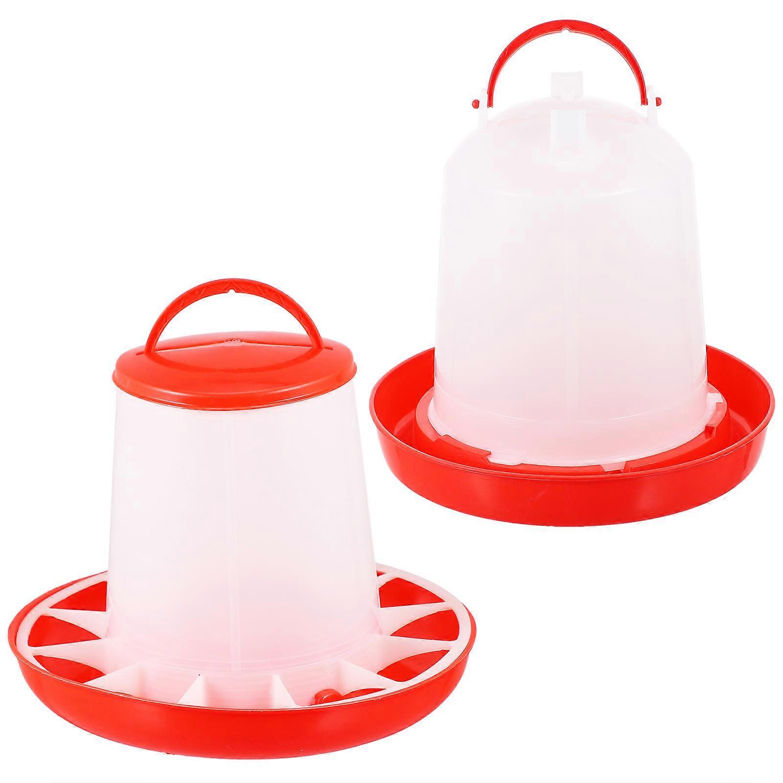Water Feeder For Poultry Farming And Home Breeding 31X28CM Practical Design 2 Sets