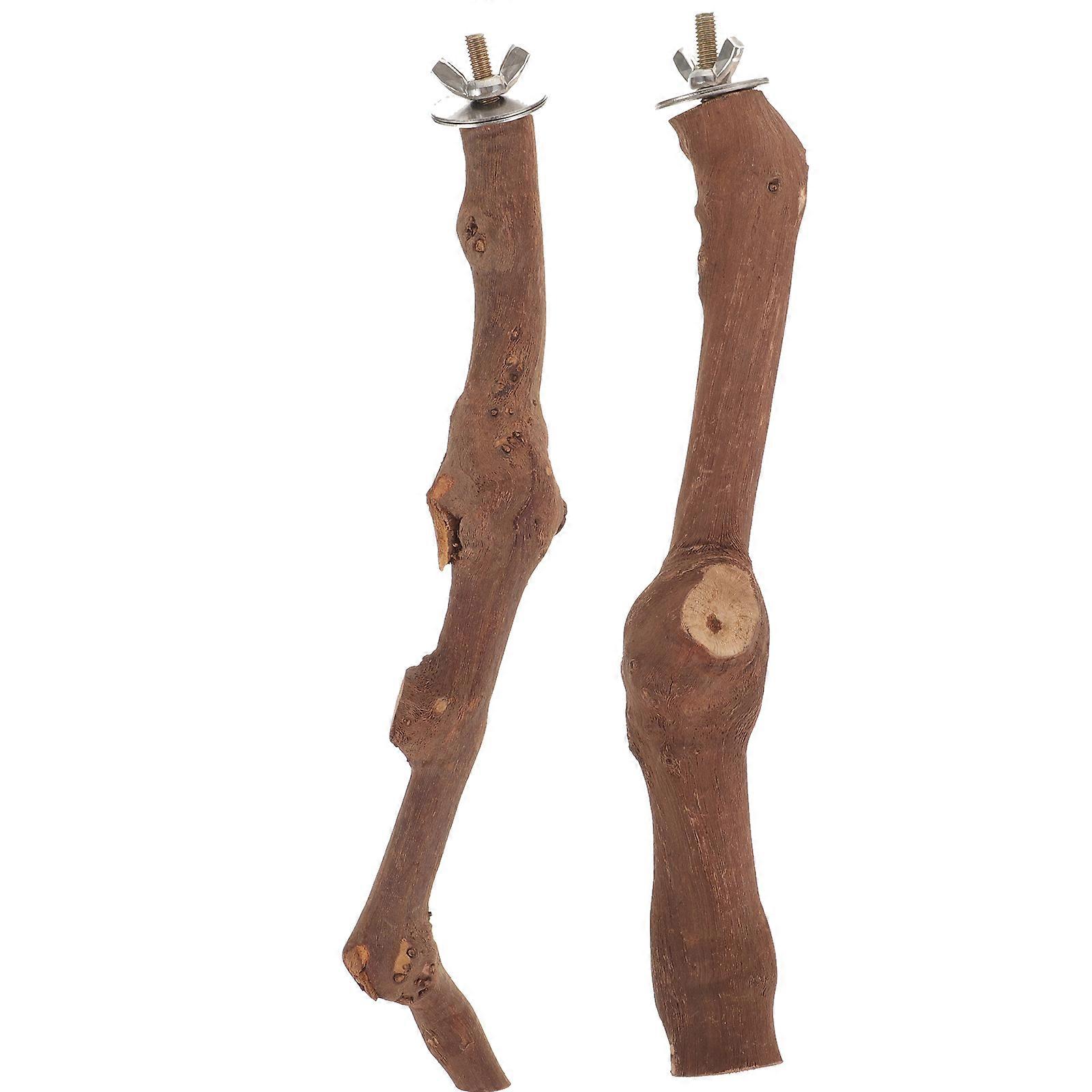 Bird Stand Perch Toy Parrot Perch Curved Irregular 25x3cm Bite-Resistant Standing 2Pcs