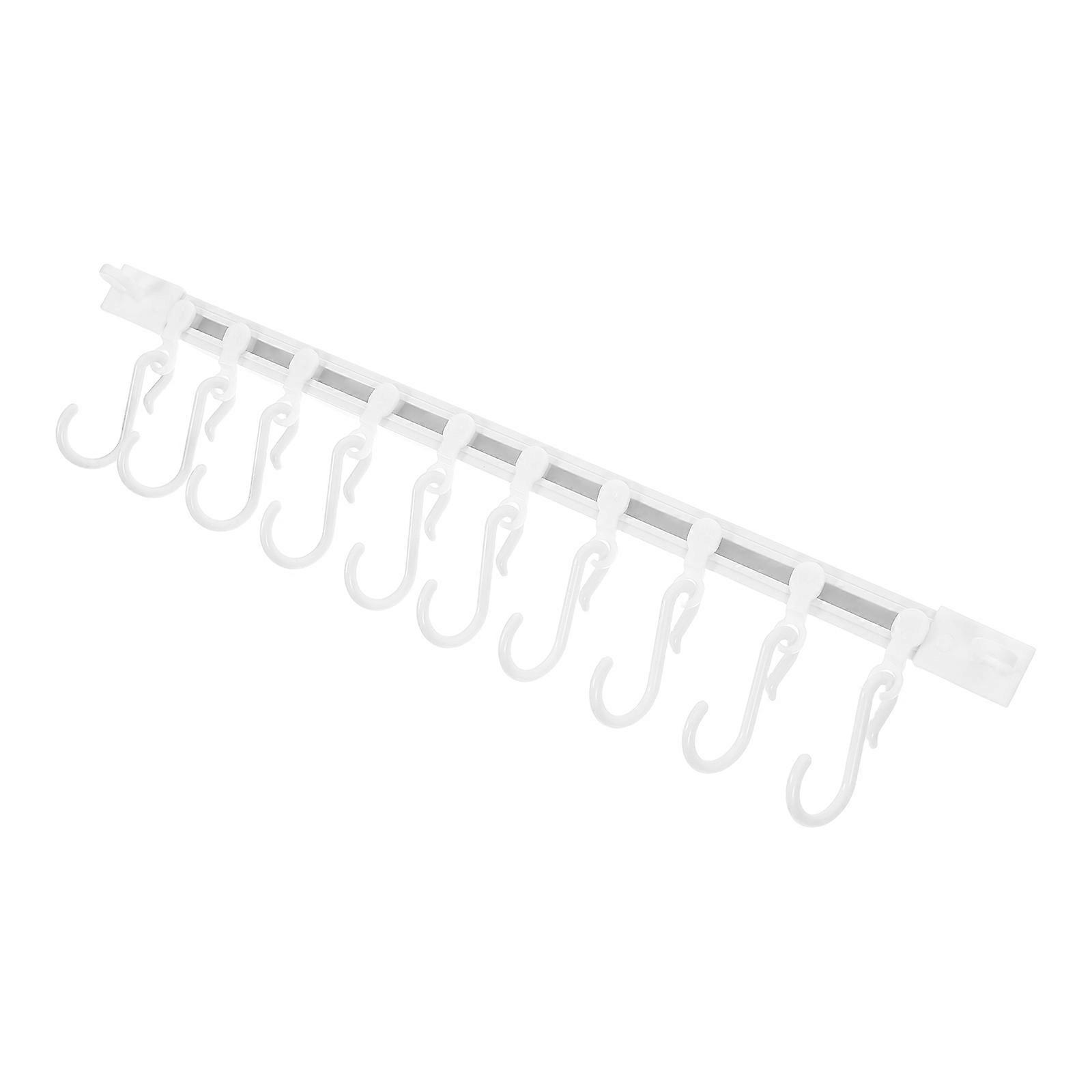 No-Drill Installation Sliding Rail Hooks Versatile Use For Kitchens Homeowners Renters 4Sets