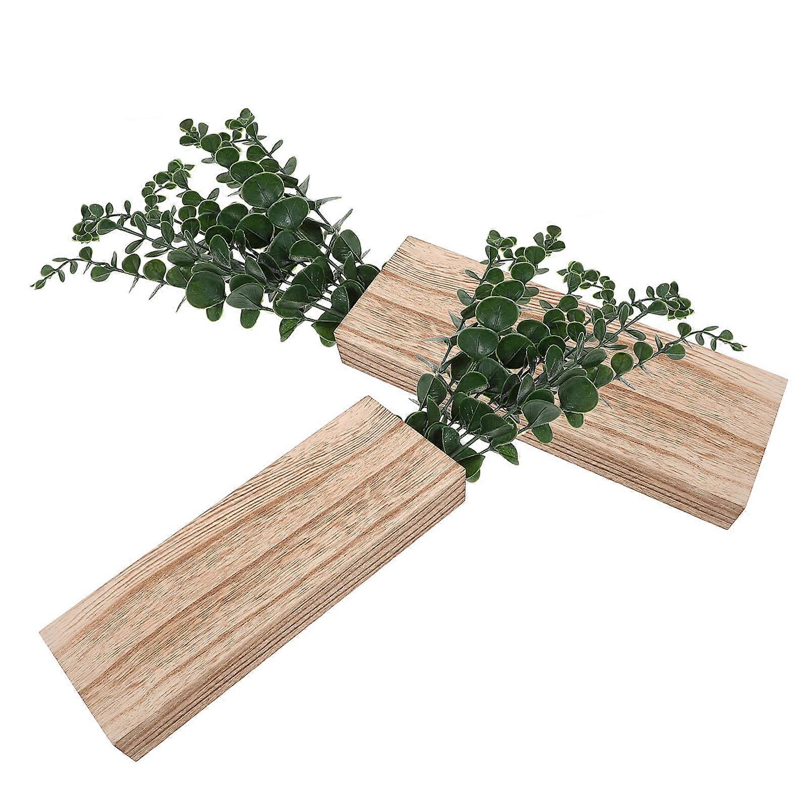 2pcs Eucalyptus Simulation with Vase Artificial Branches for Front Door Decor