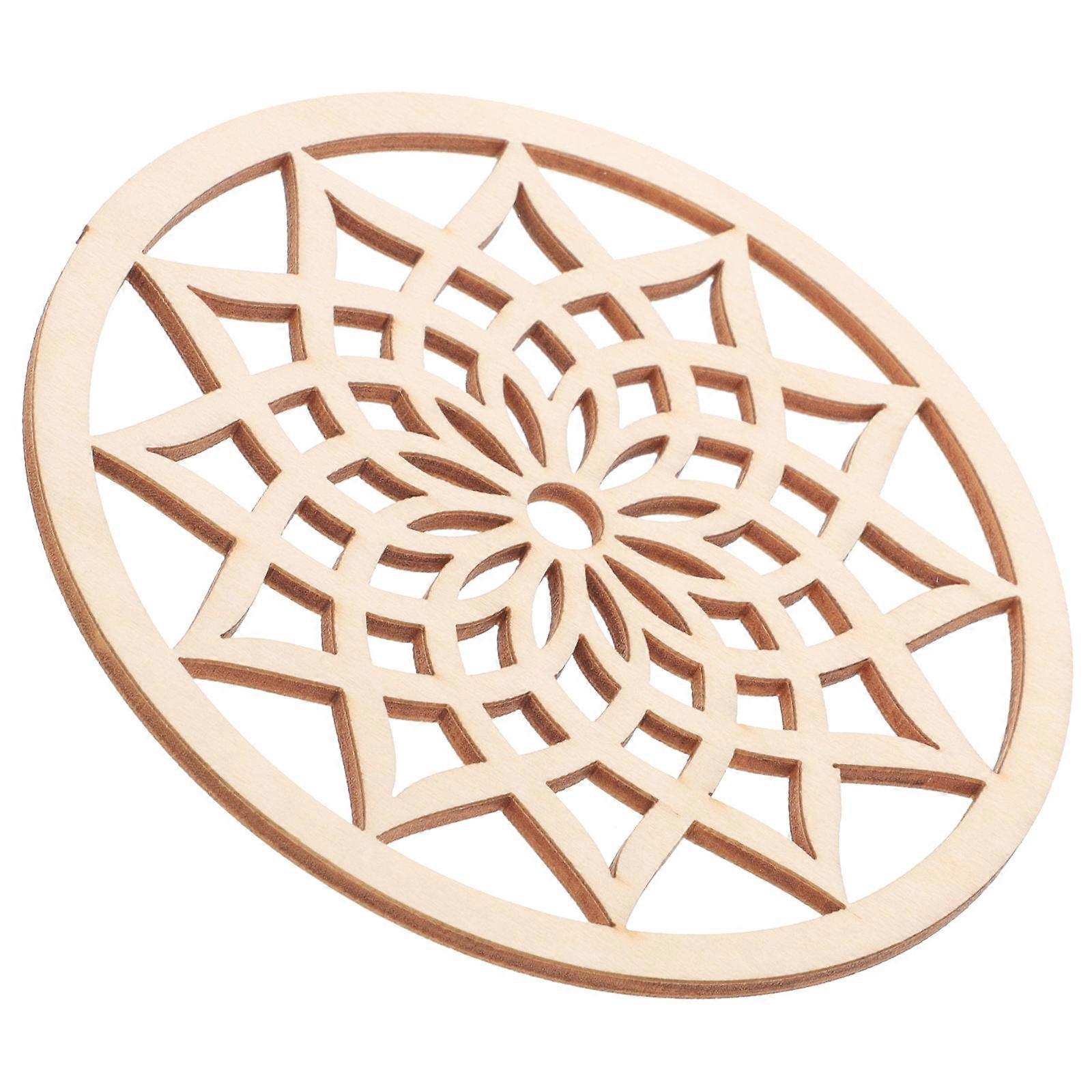 Sets de table en bois créatifs Réutilisable Sous-verre Épaissir Sous-verre Anti-brûlure Protéger Meubles Ventilation 10x10cm Beige Style Simple 1Pack