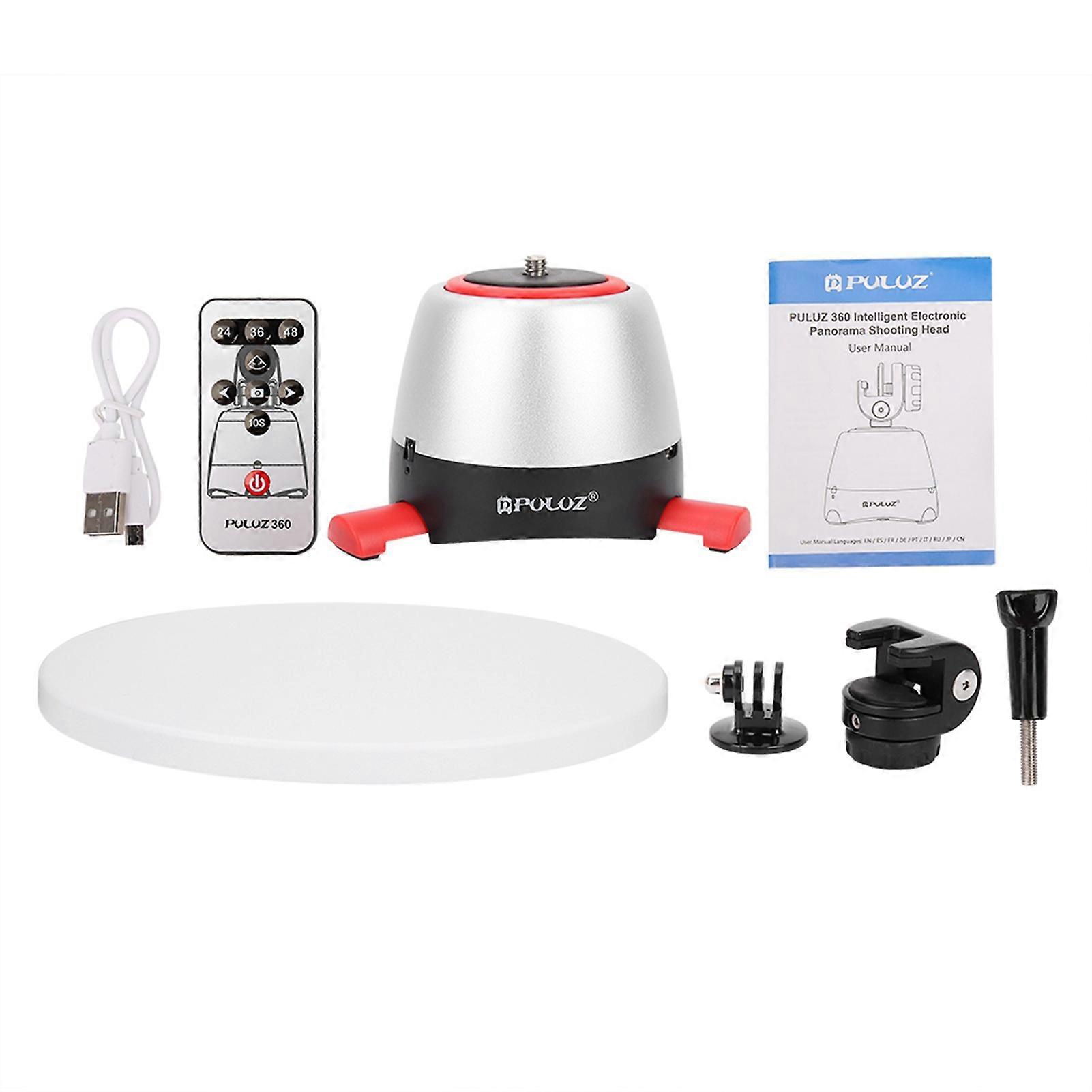 PULUZ Electronic 360 Degree Rotation Panoramic Tripod Head with Control Remote Tray (Red)