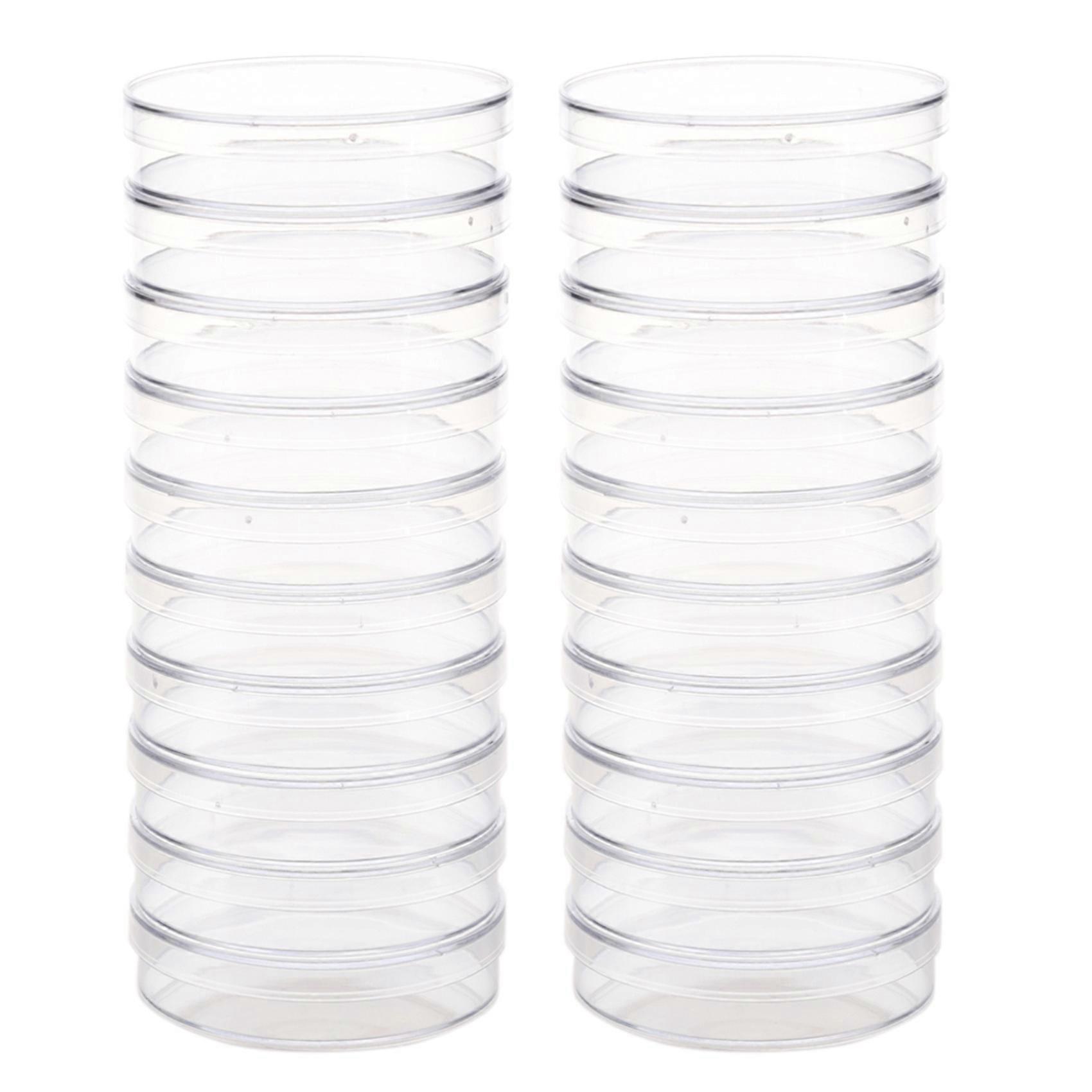20Pcs Sterile w/Lids for Lab Plate Bacterial 55mm x 15mm