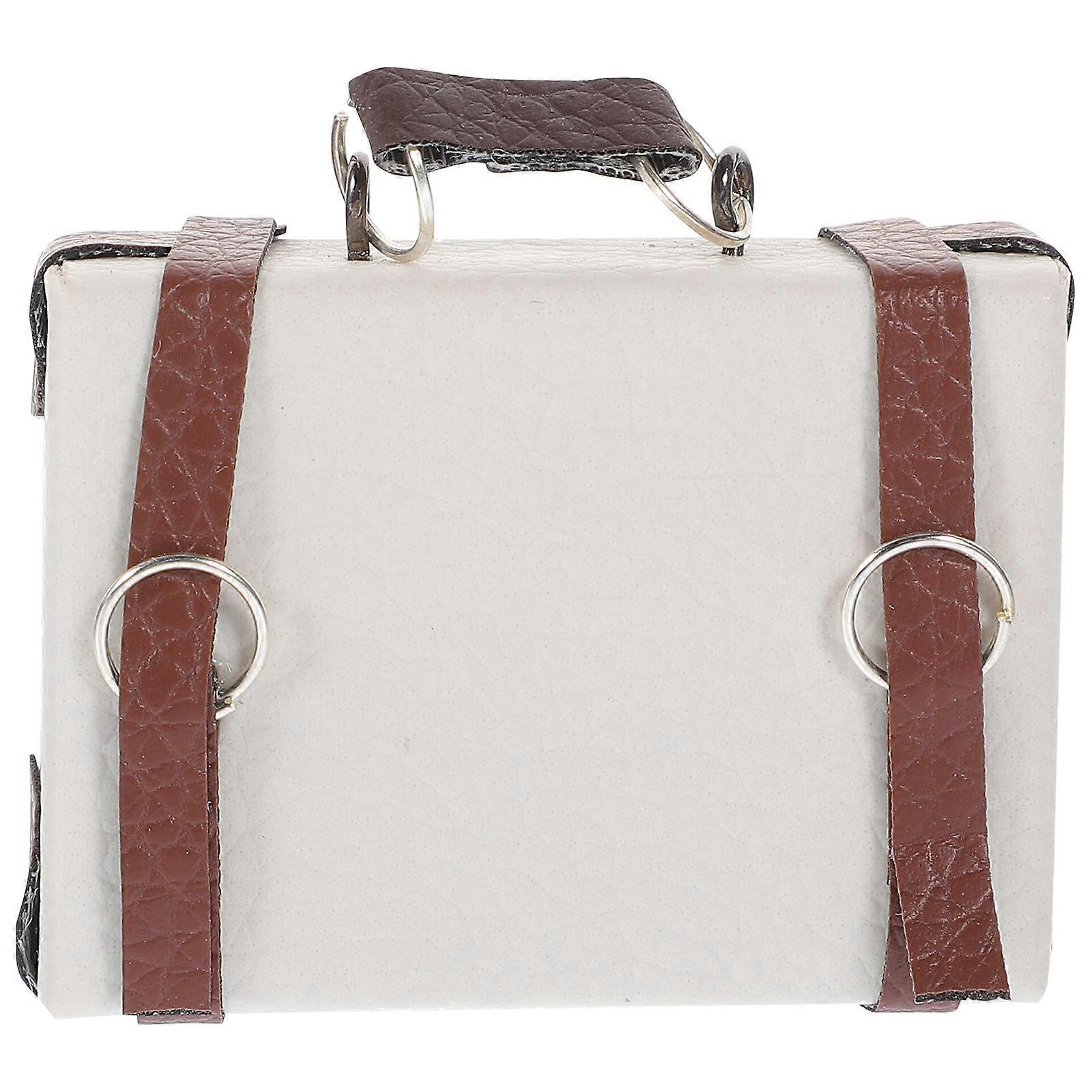 Miniature Dollhouse Suitcase Travel Case Scale Mini Decor Prop Portable White Model Briefcase for Realistic Display Photography