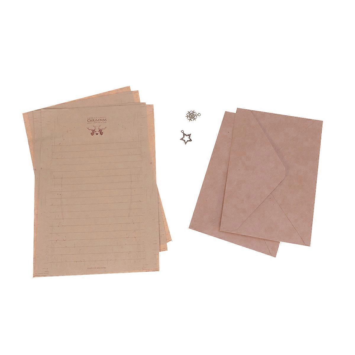 Beige Christmas Letter Paper Set Ideal for Greeting Cards and Writing Wishes 80 Sheets