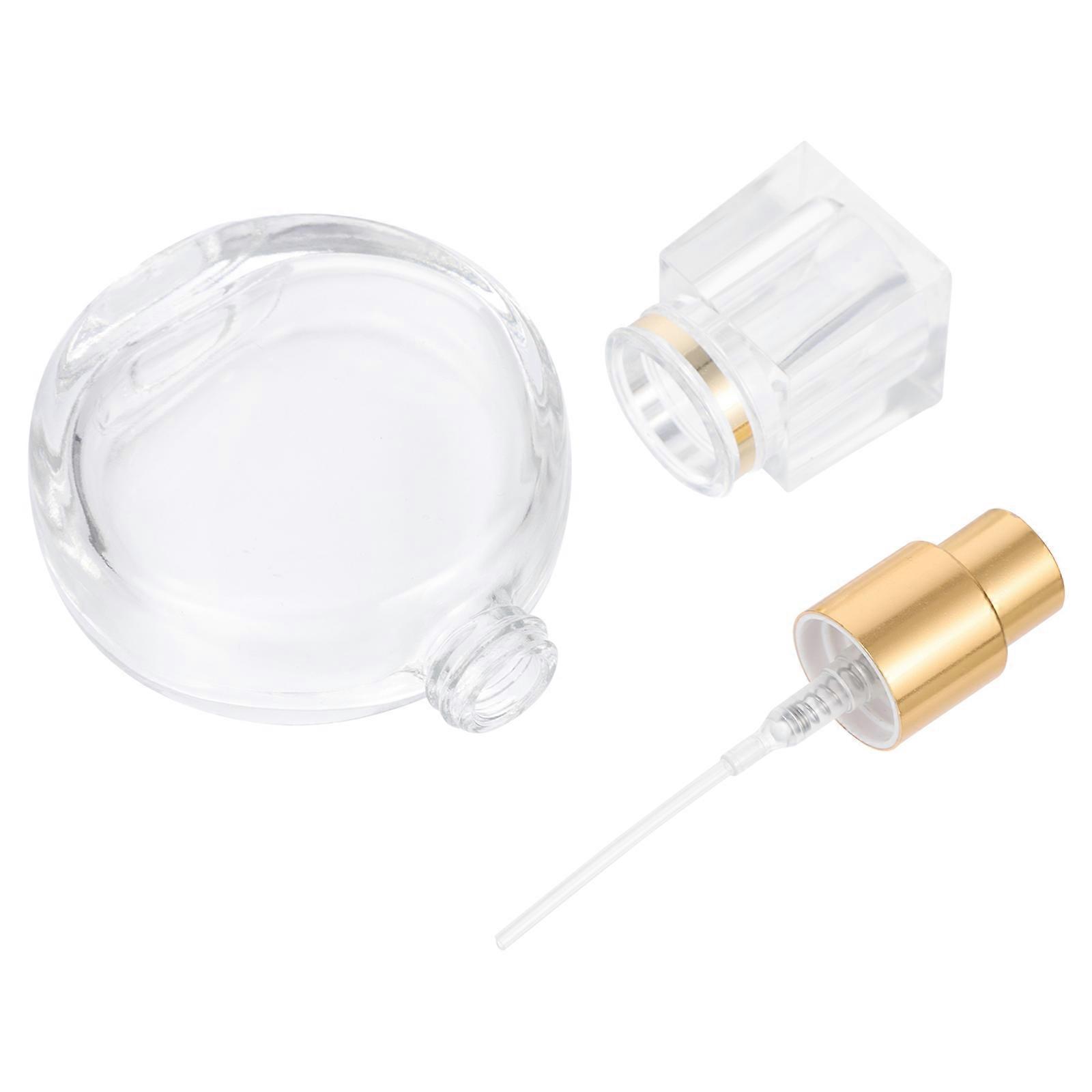 Perfume Atomizer 3Pcs Refillable Crystal Glass Empty Fine Mist Spray Bottle Travel-friendly Golden Color Oval Shape Leak-proof Function 25ml Size