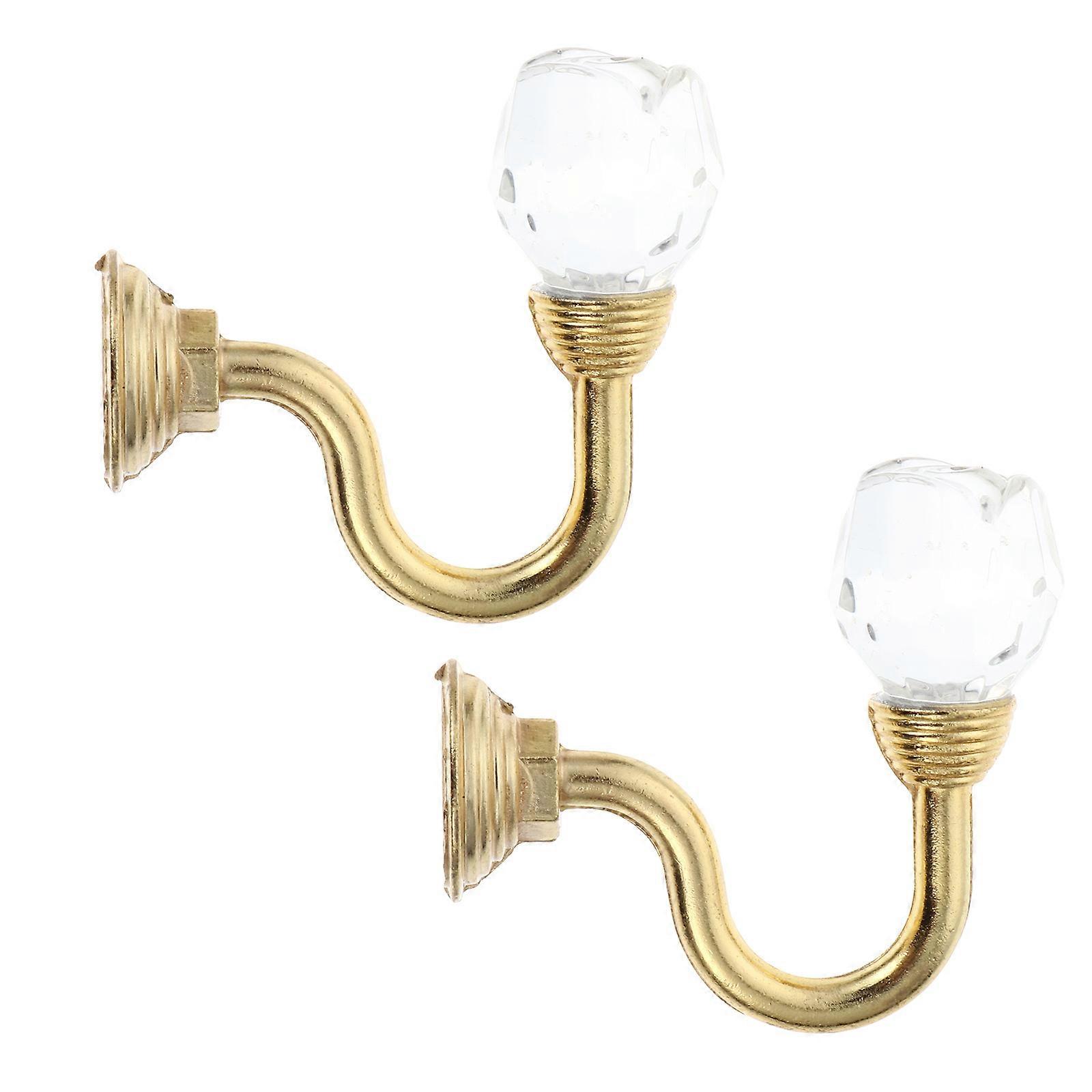 1 Pair Curtain Pothooks Decorative Crystal Curtain Hooks