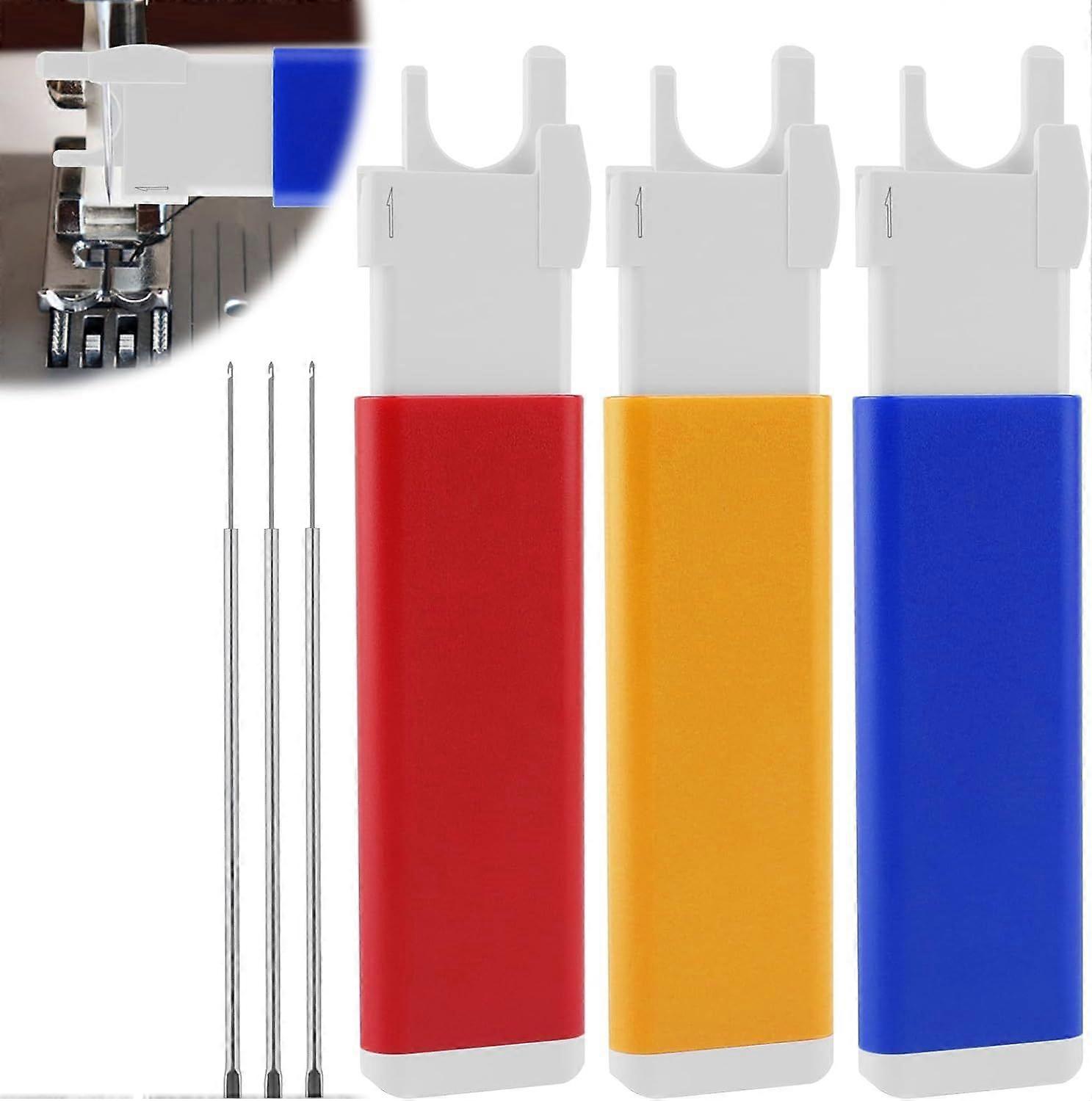 3Pcs Upgraded Sewing Machine Needle Threader with Strong Magnet, Simple Quick Automatic Needle Threader Stitch Insertion Tool for Industrial Single Lo