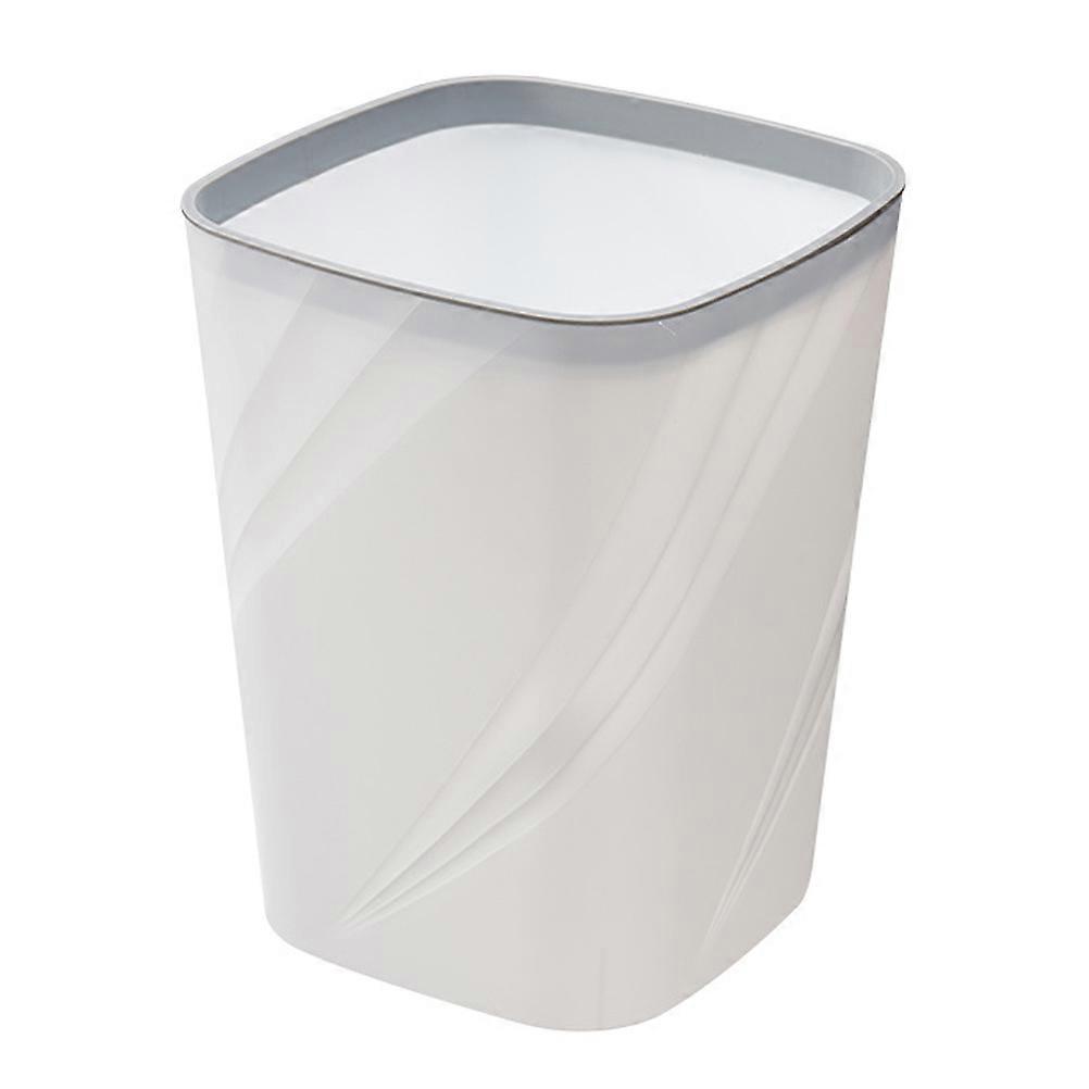 Office Trash Can White ABS Garbage Container for Home Use