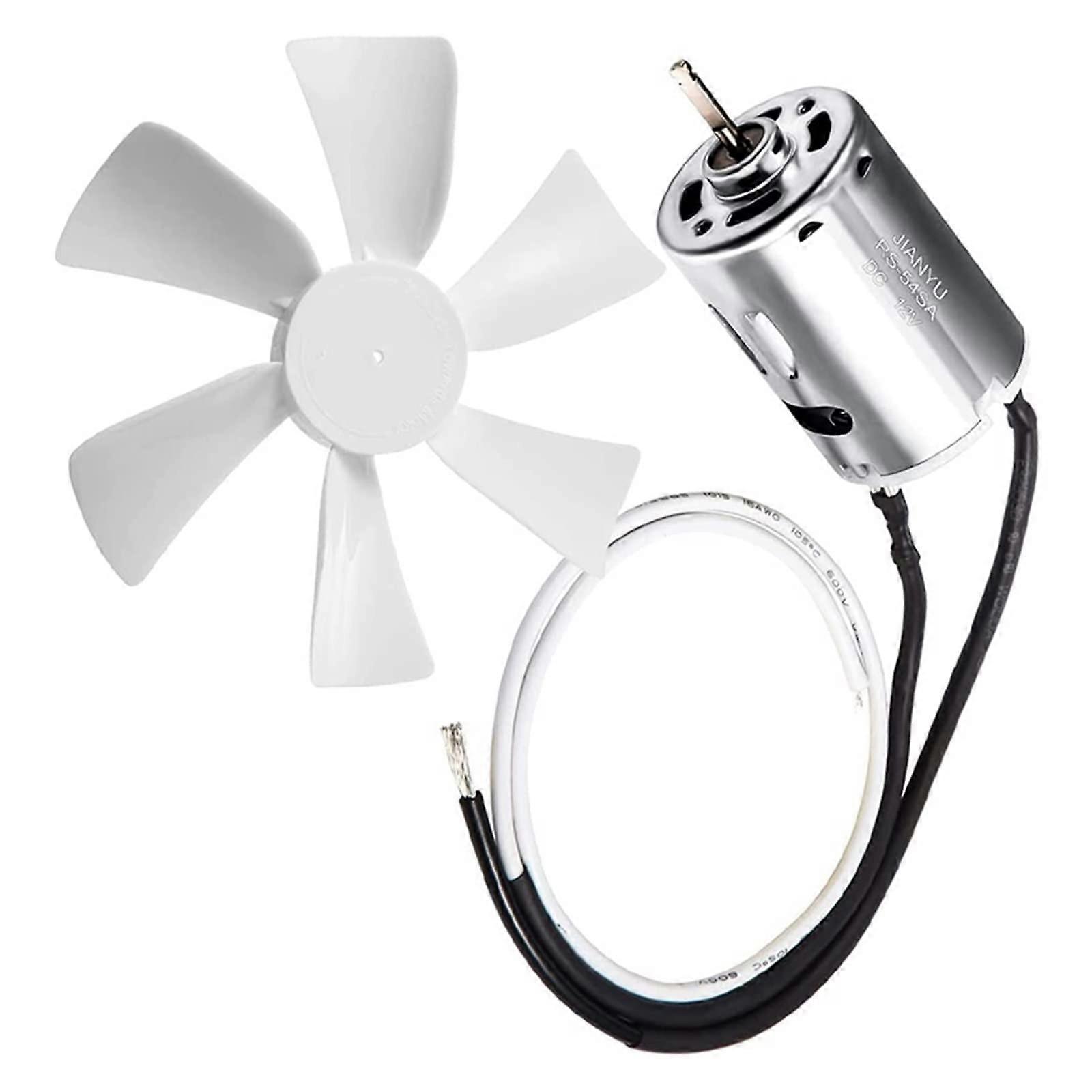 RV Exhaust White Vent Fan Blade with 12 V DShaft RV Fan Motor and 2 Screws Replacement 6 Inch for RV Bathroom Camper Mobile Home