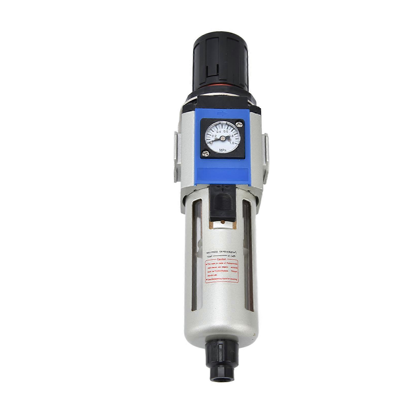 CYNCS Air Compressor Flow Filter Pressure Regulator Water Oil Separator with Gauge AccessoryGFR300-08