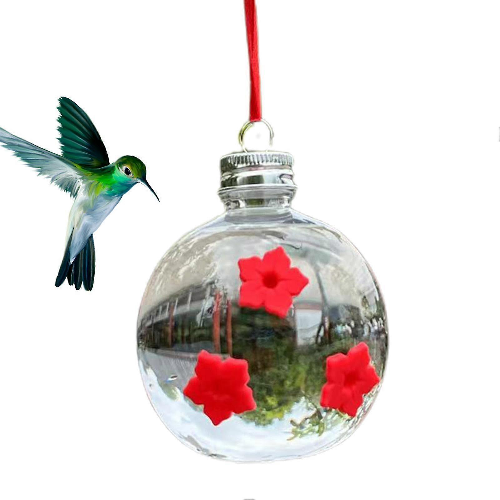 Hummingbird Feeder Bulb – Transparent 3-Door Design for Small Pets, Compatible with Flower Feeders, Easy to Clean