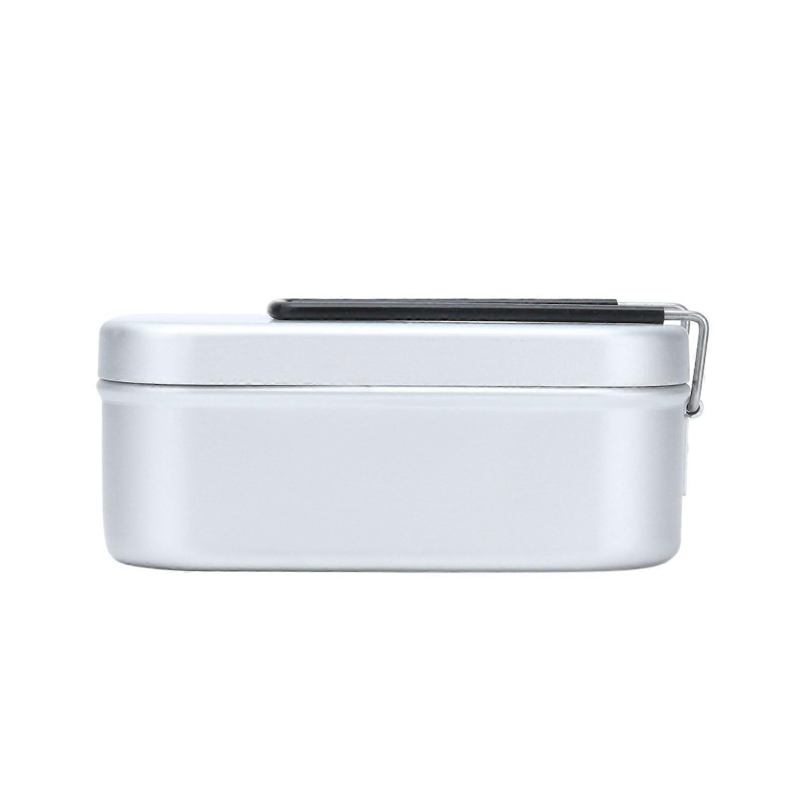 Fiambrera de aluminio de 800 ml con tapa Caja Bento portátil rectangular para acampar al aire libre