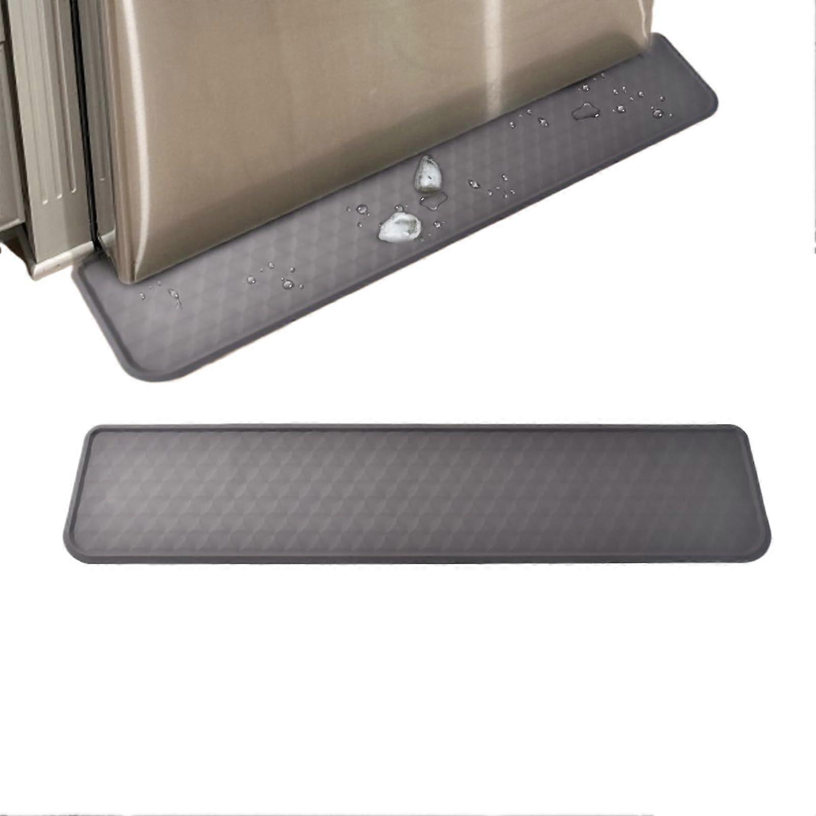 Refrigerator mat Silicone pad for under refrigerator, washable versatile for dryer, floor, kitchen cabinet, gray