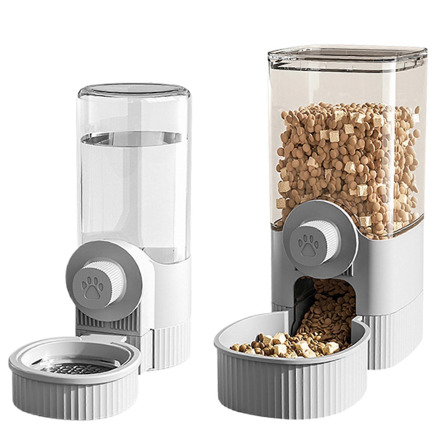 2pcs Automatic Pet Feeder and Water Dispenser for Rabbits and Cats, No Leak, Hanging Design, Durable Plastic, 2-in-1 Food and Water Station