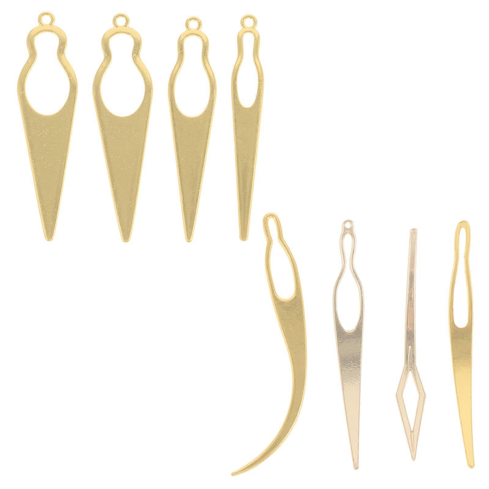 8Pcs Golden Alloy Dreadlocks Crochet Hooks with Ergonomic Handle for Hair Salon and Home Use