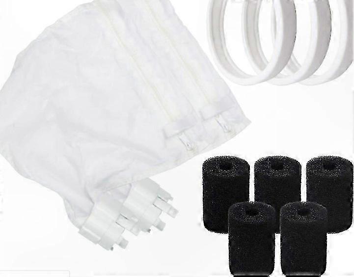 Pool Cleaning Bag with Rubber Tire Compatible Pool Filter Sponge for Various Pool Cleaners